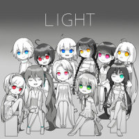 LIGHT_乐正绫,初音未来,星尘,夏语遥,洛天依,心华,言和,鞭炮娘,荞安,矶子ルビ,索韻リラ