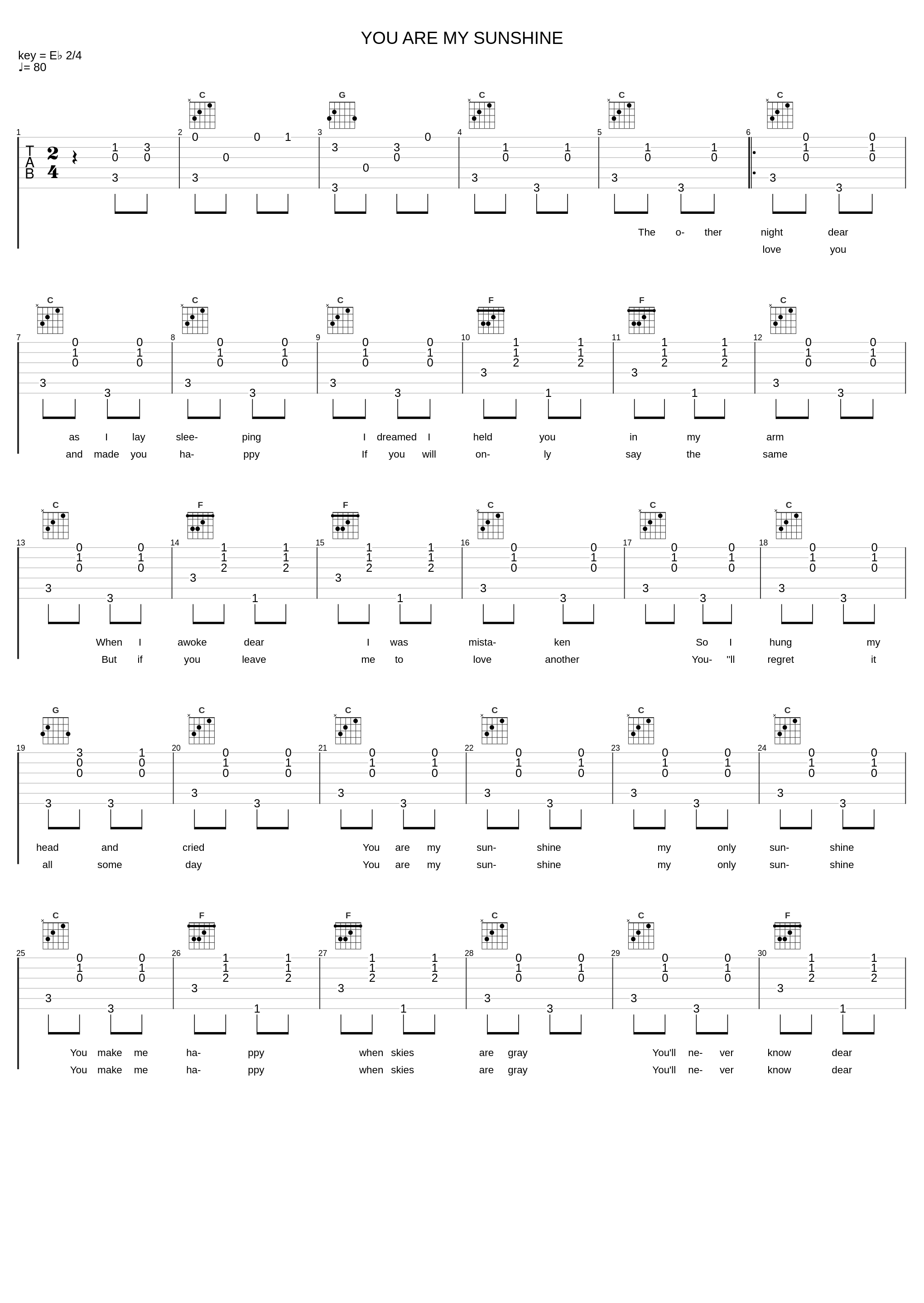 YOU ARE MY SUNSHINE_Jimmie H. Davis_1