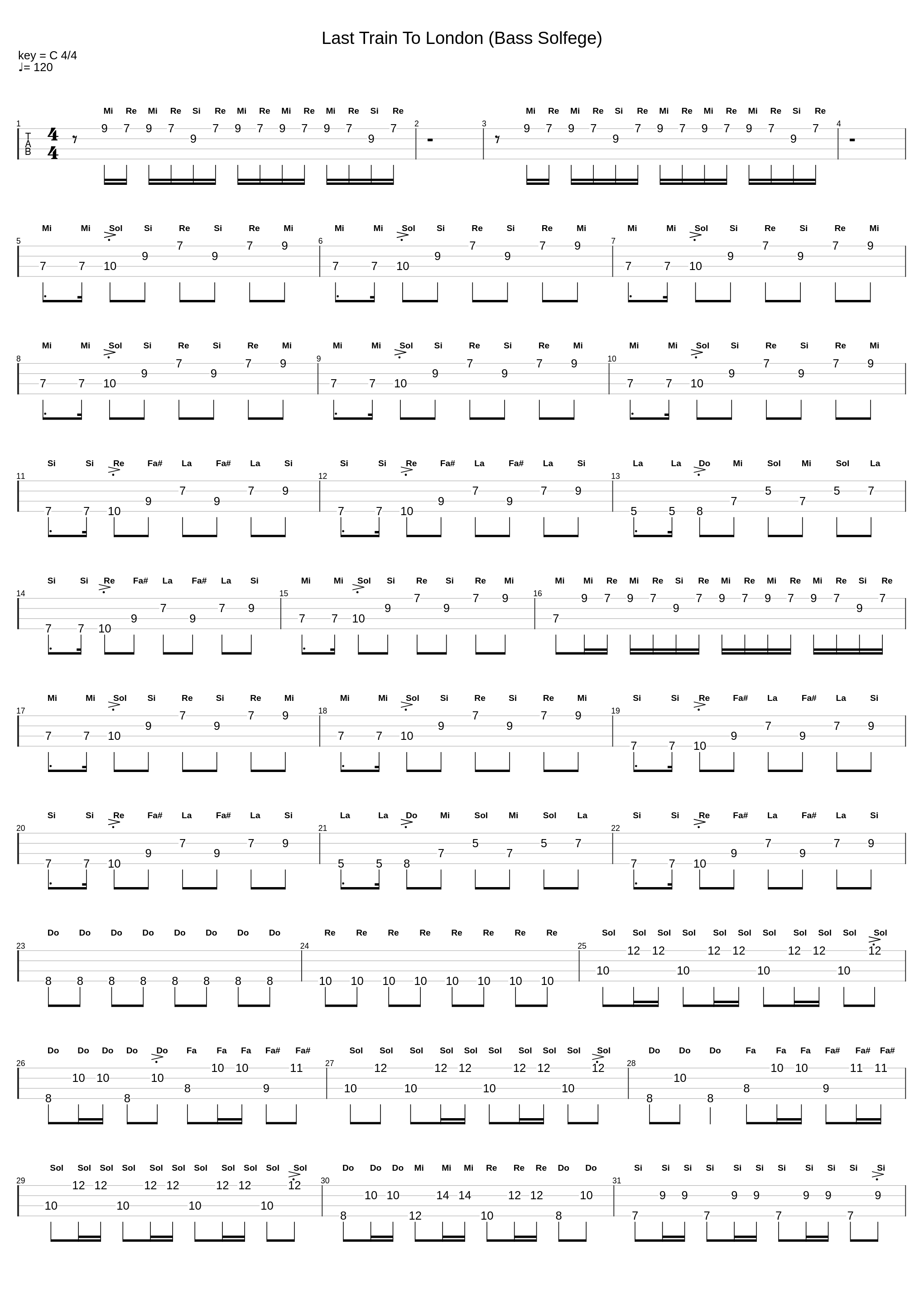 Last Train To London (Bass Solfege)_Electric Light Orchestra_1