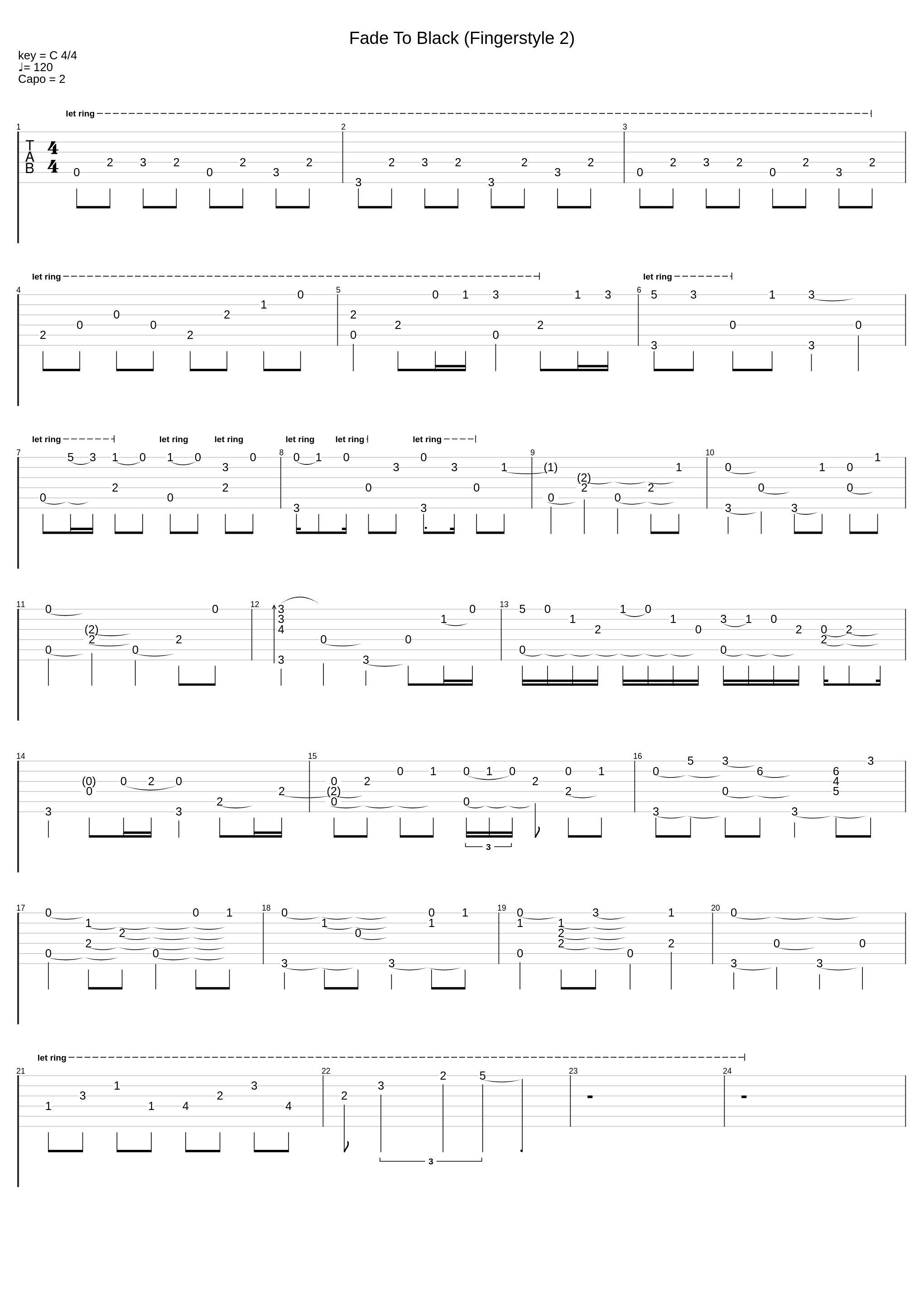 Fade To Black (Fingerstyle 2)_Metallica_1