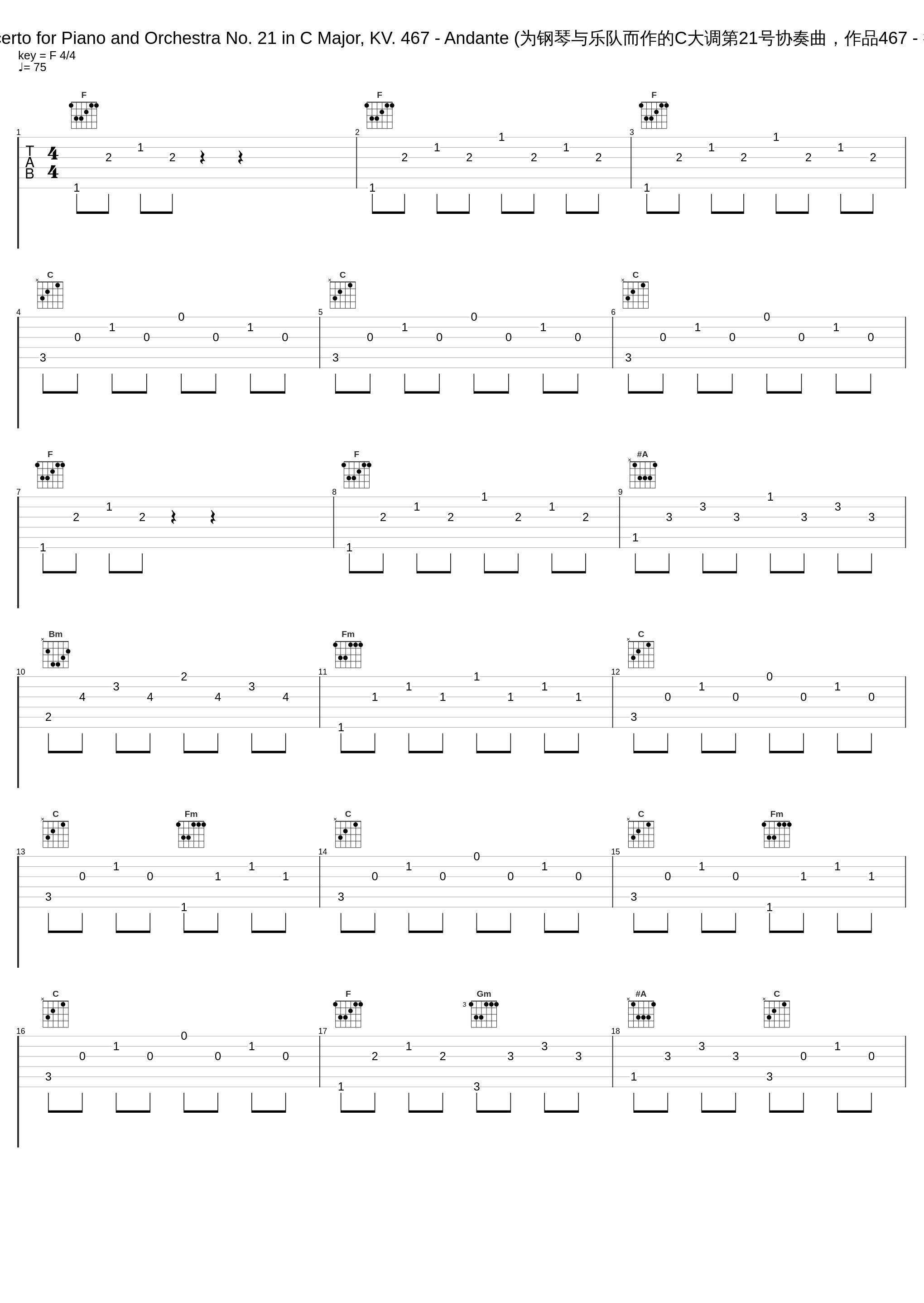 Concerto for Piano and Orchestra No. 21 in C Major, KV. 467 - Andante (为钢琴与乐队而作的C大调第21号协奏曲,作品467 - 行板)_Classical Artists_1