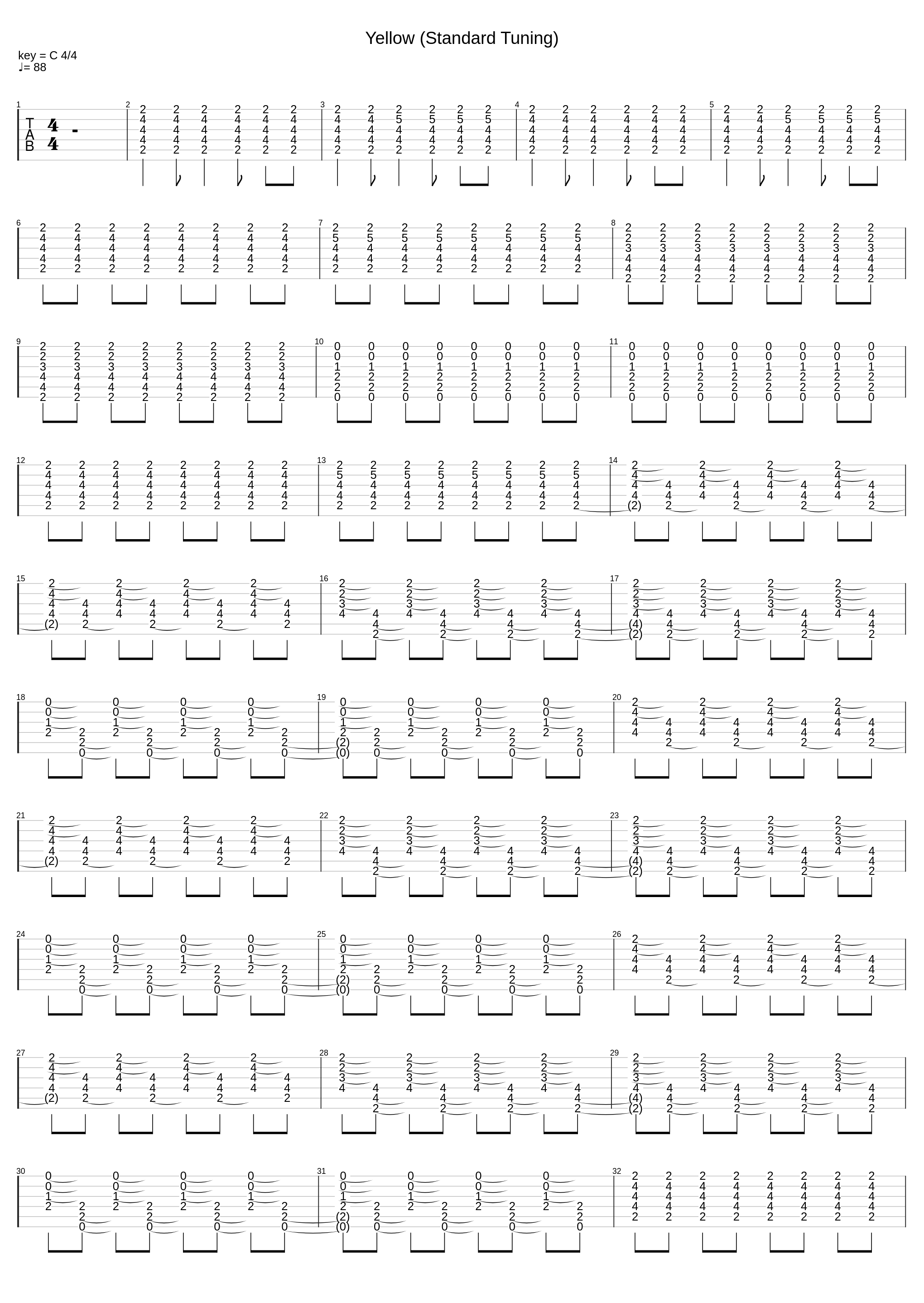 Yellow (Standard Tuning)_Coldplay_1