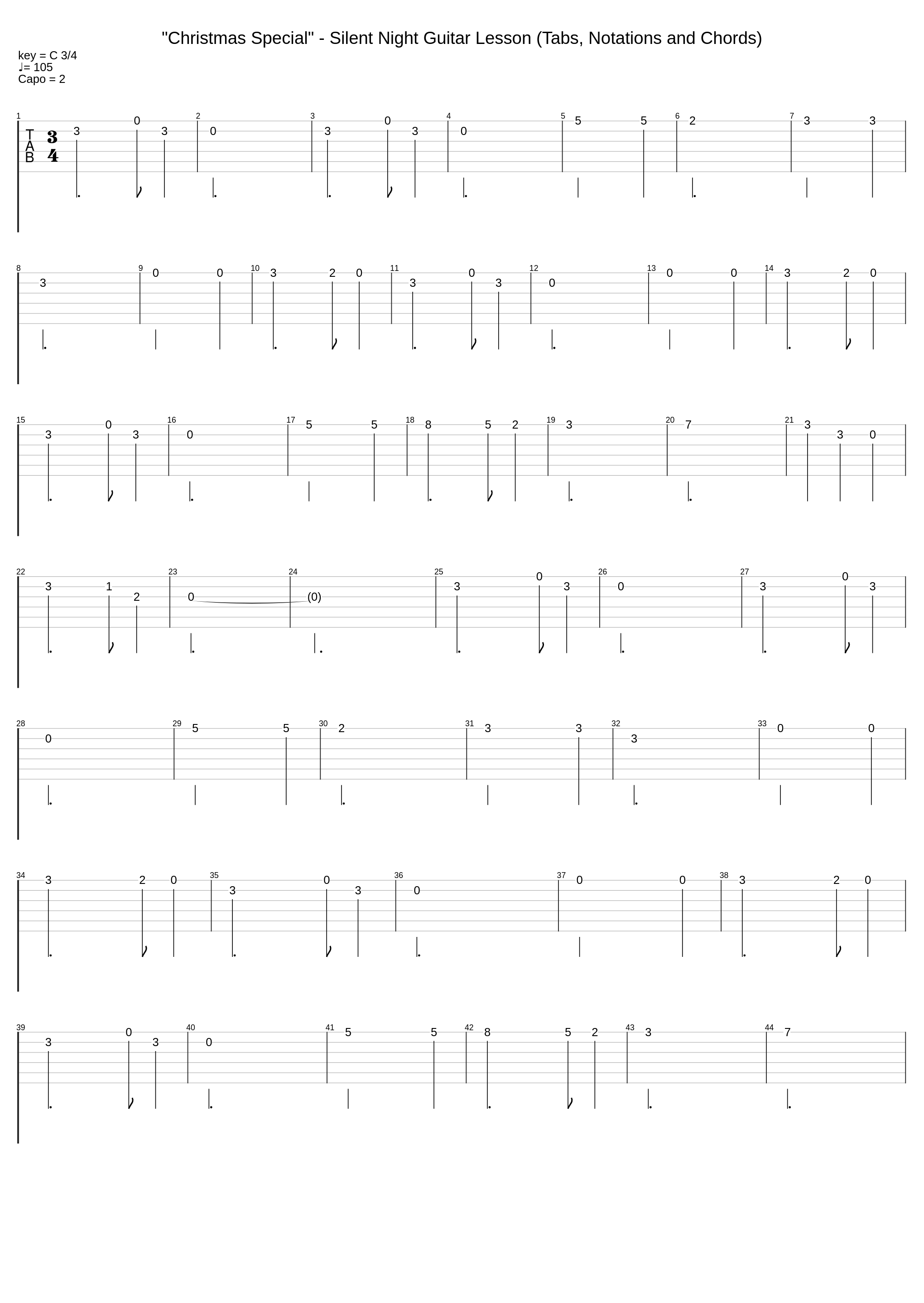 "Christmas Special" - Silent Night Guitar Lesson (Tabs, Notations and Chords)_Suchaitguitars@Gmail.Com_1