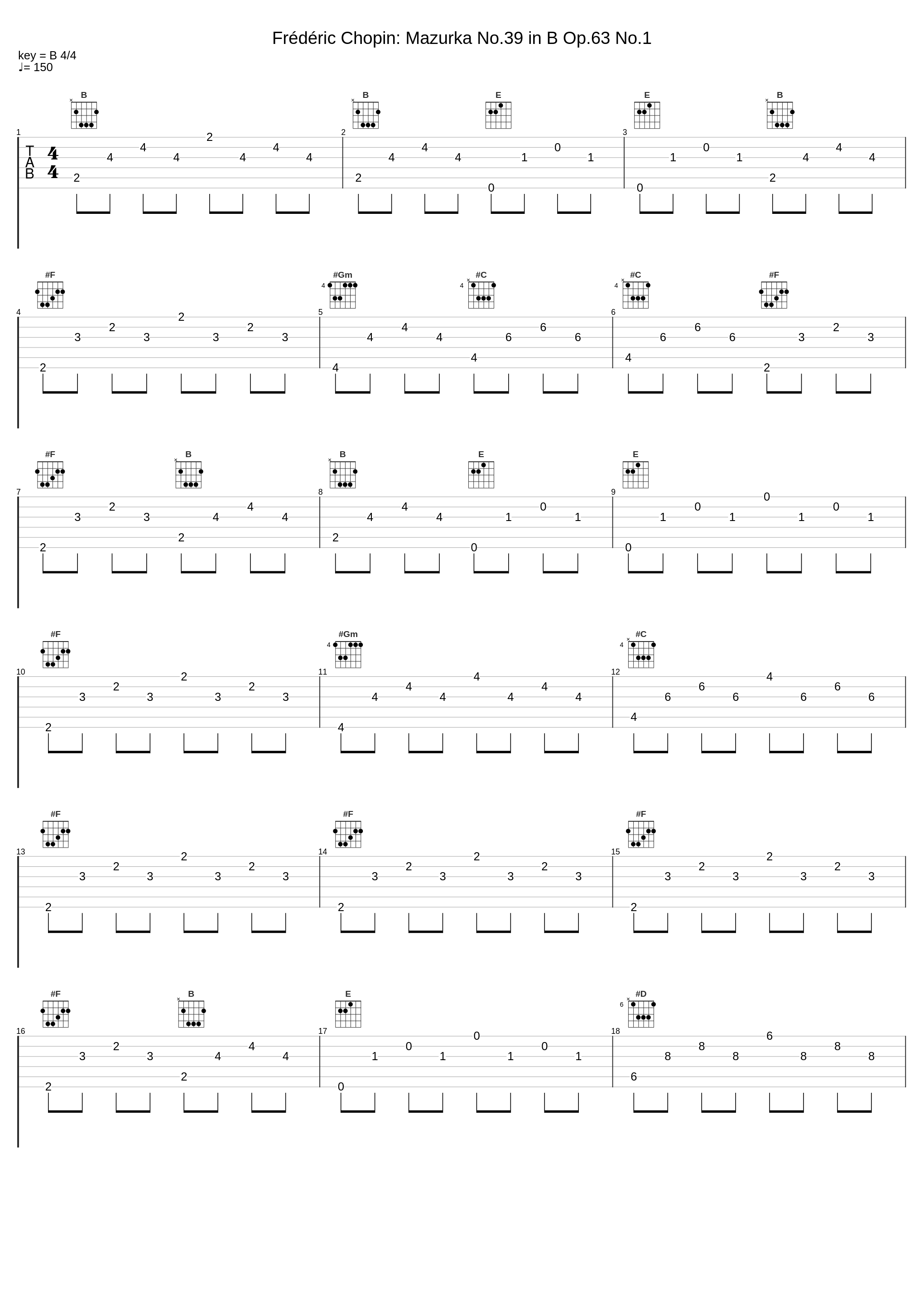 Frédéric Chopin: Mazurka No.39 in B Op.63 No.1_Frédéric Chopin_1