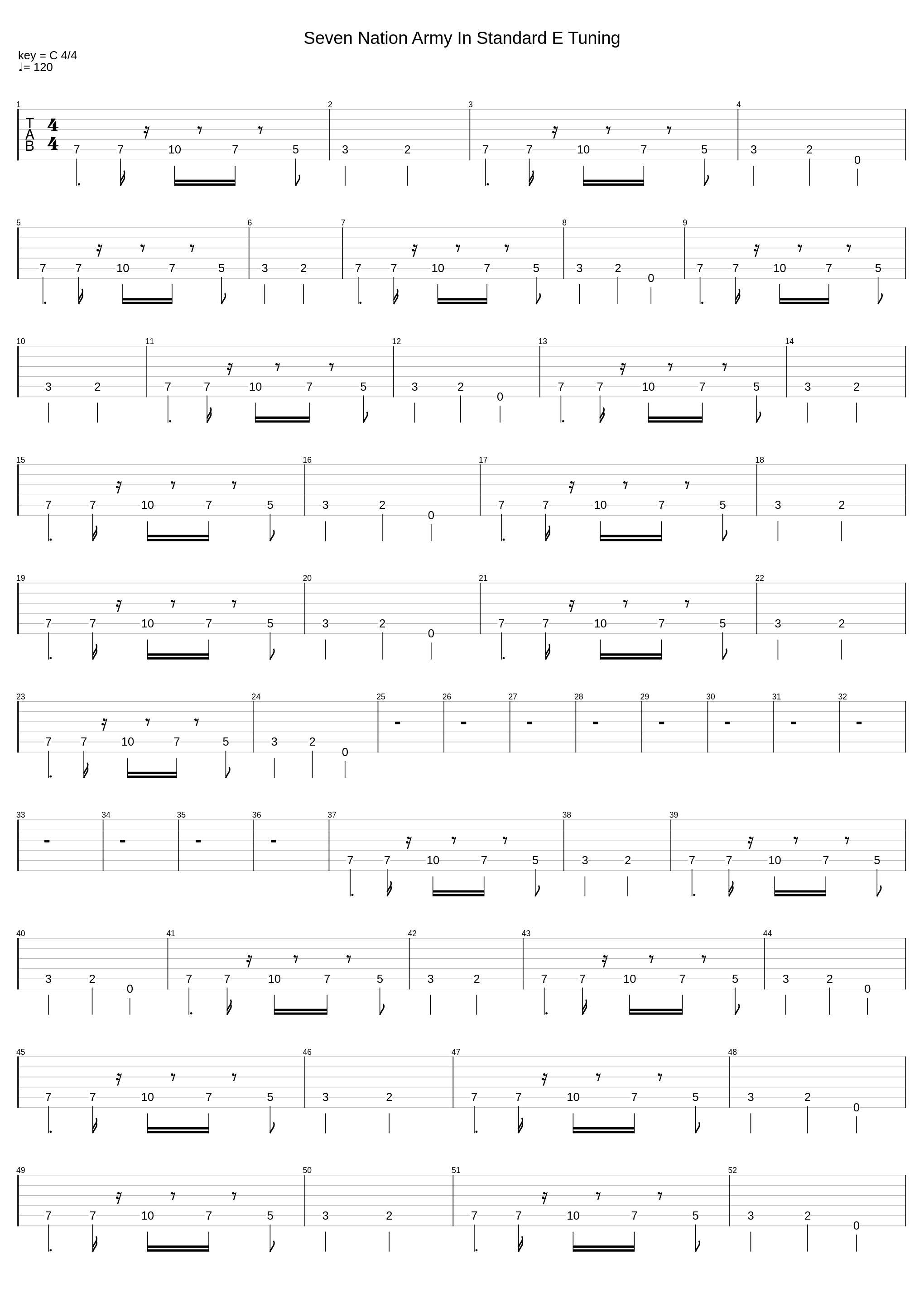 Seven Nation Army In Standard E Tuning_The White Stripes_1