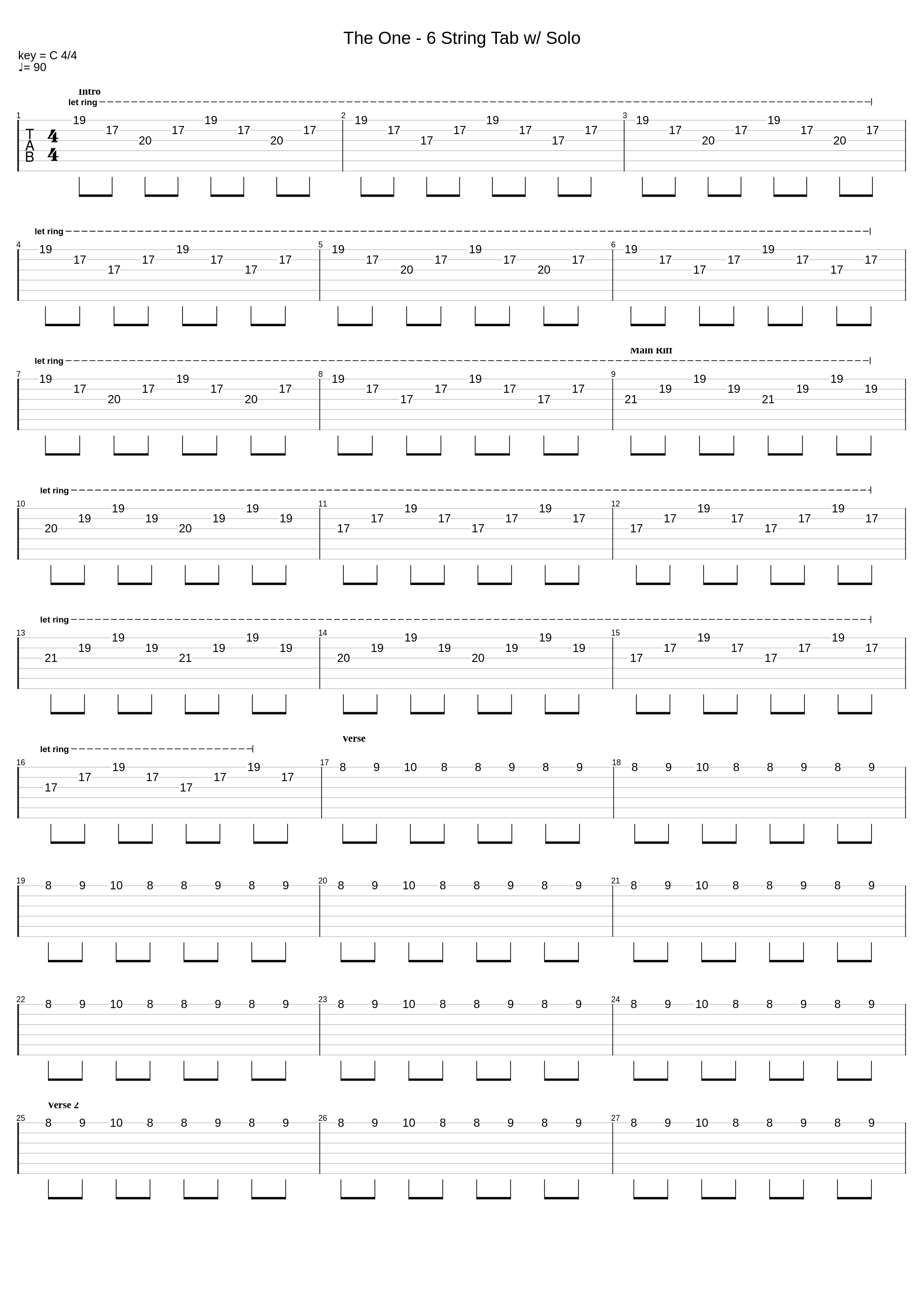 The One - 6 String Tab w/ Solo_Elena Siegman_1