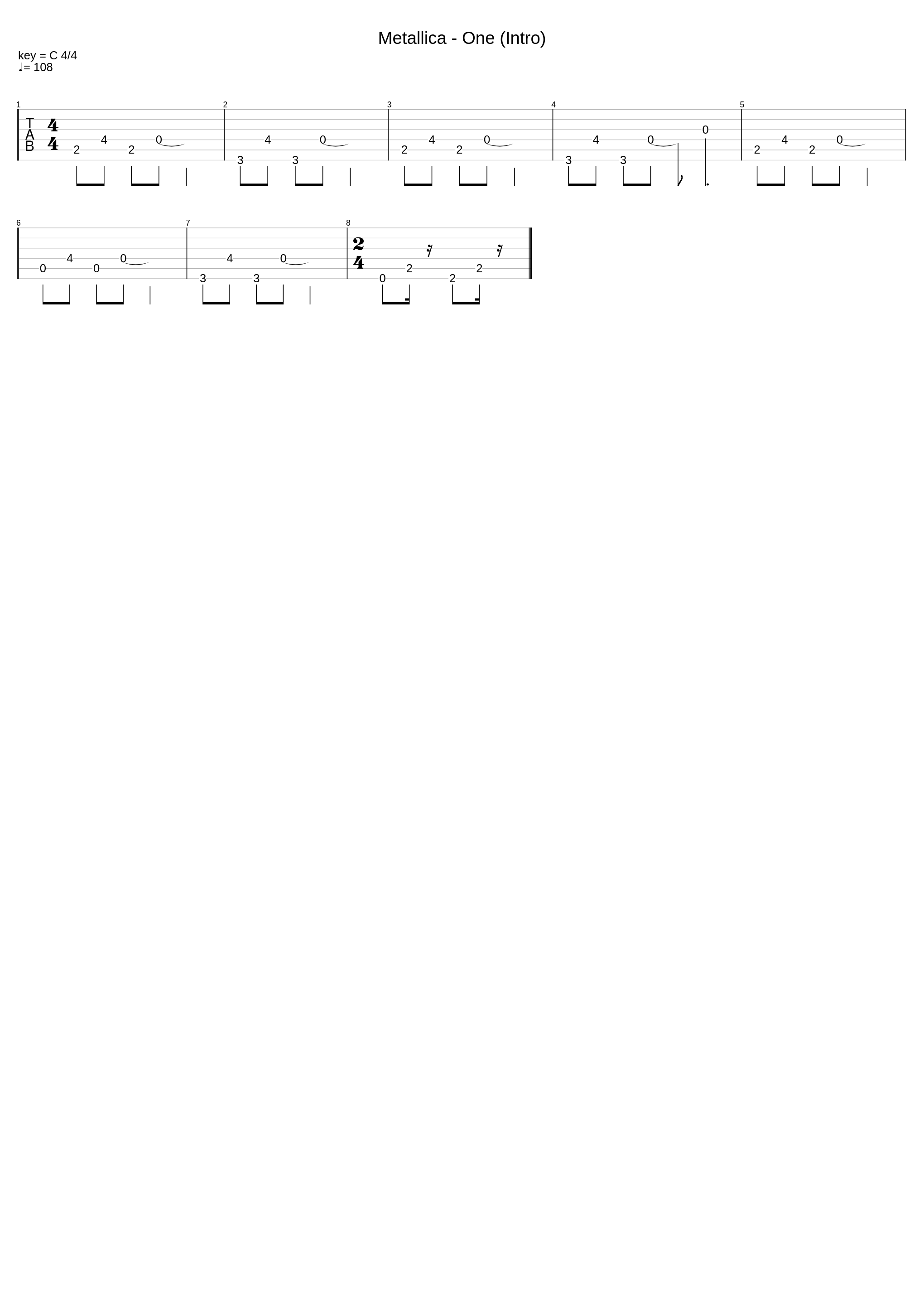 Metallica - One (Intro)_Strumming Patterns_1
