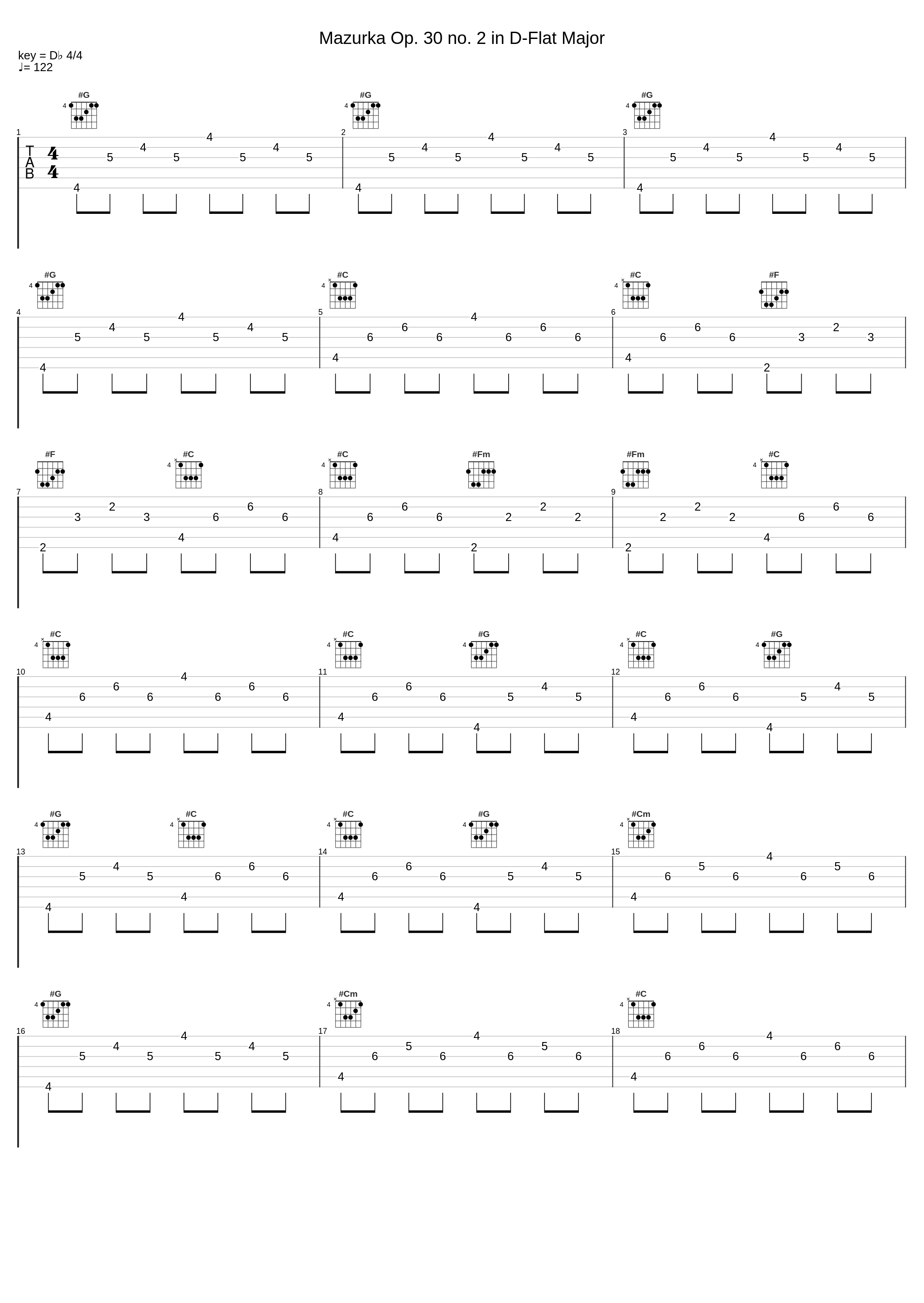 Mazurka Op. 30 no. 2 in D-Flat Major_Frédéric Chopin_1