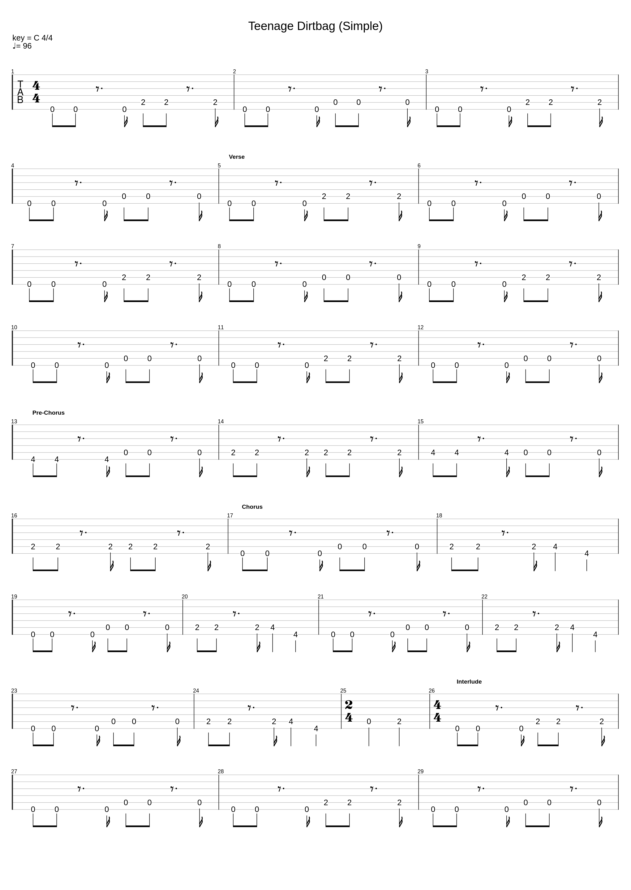 Teenage Dirtbag (Simple)_Wheatus_1