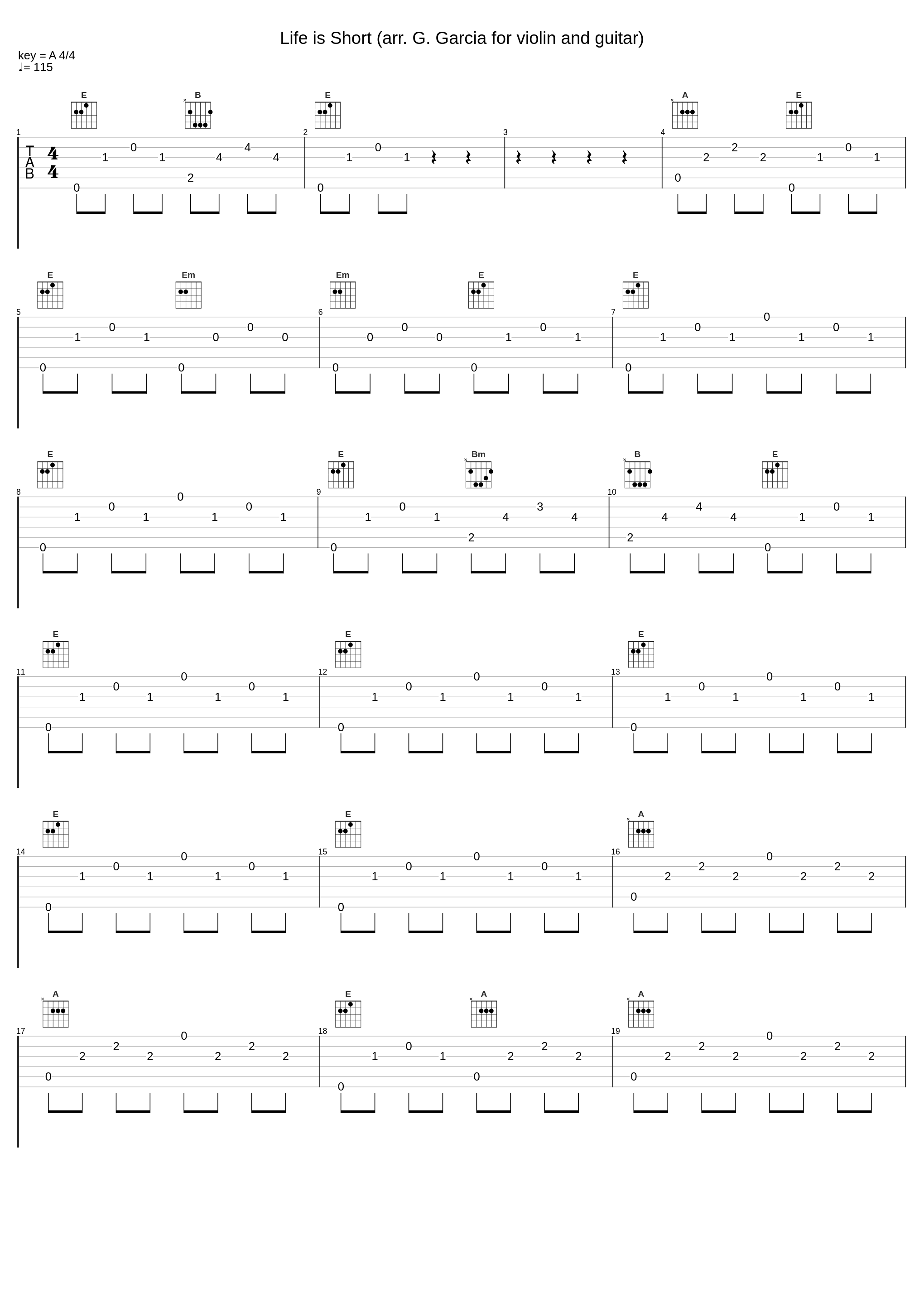 Life is Short (arr. G. Garcia for violin and guitar)_西崎崇子,Gerald Garcia_1