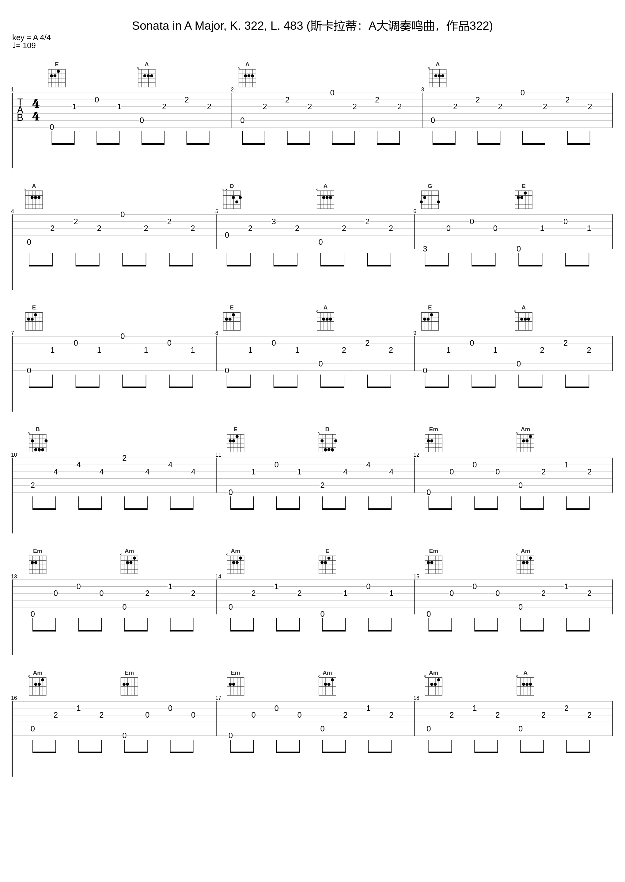 Sonata in A Major, K. 322, L. 483 (斯卡拉蒂：A大调奏鸣曲，作品322)_John Williams_1