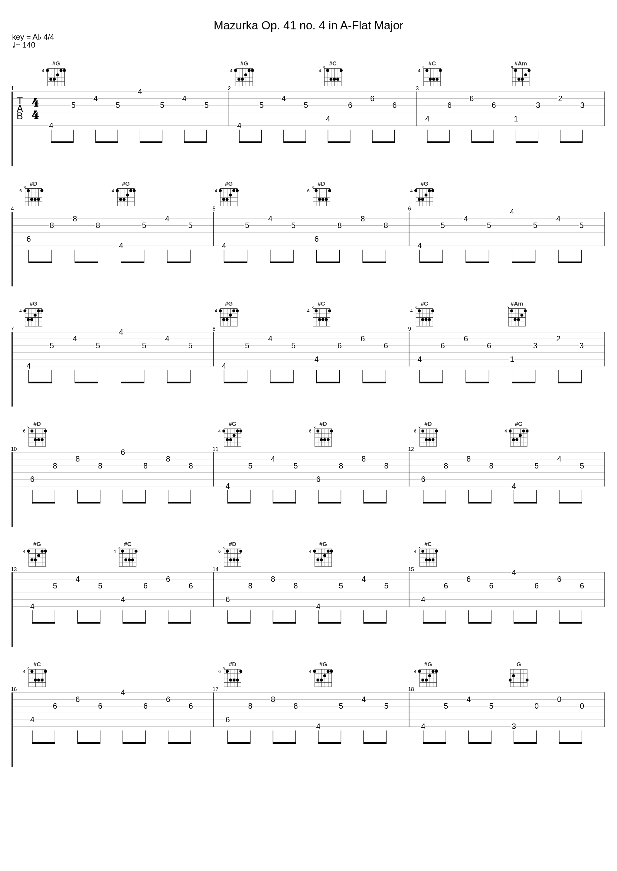 Mazurka Op. 41 no. 4 in A-Flat Major_Frédéric Chopin_1