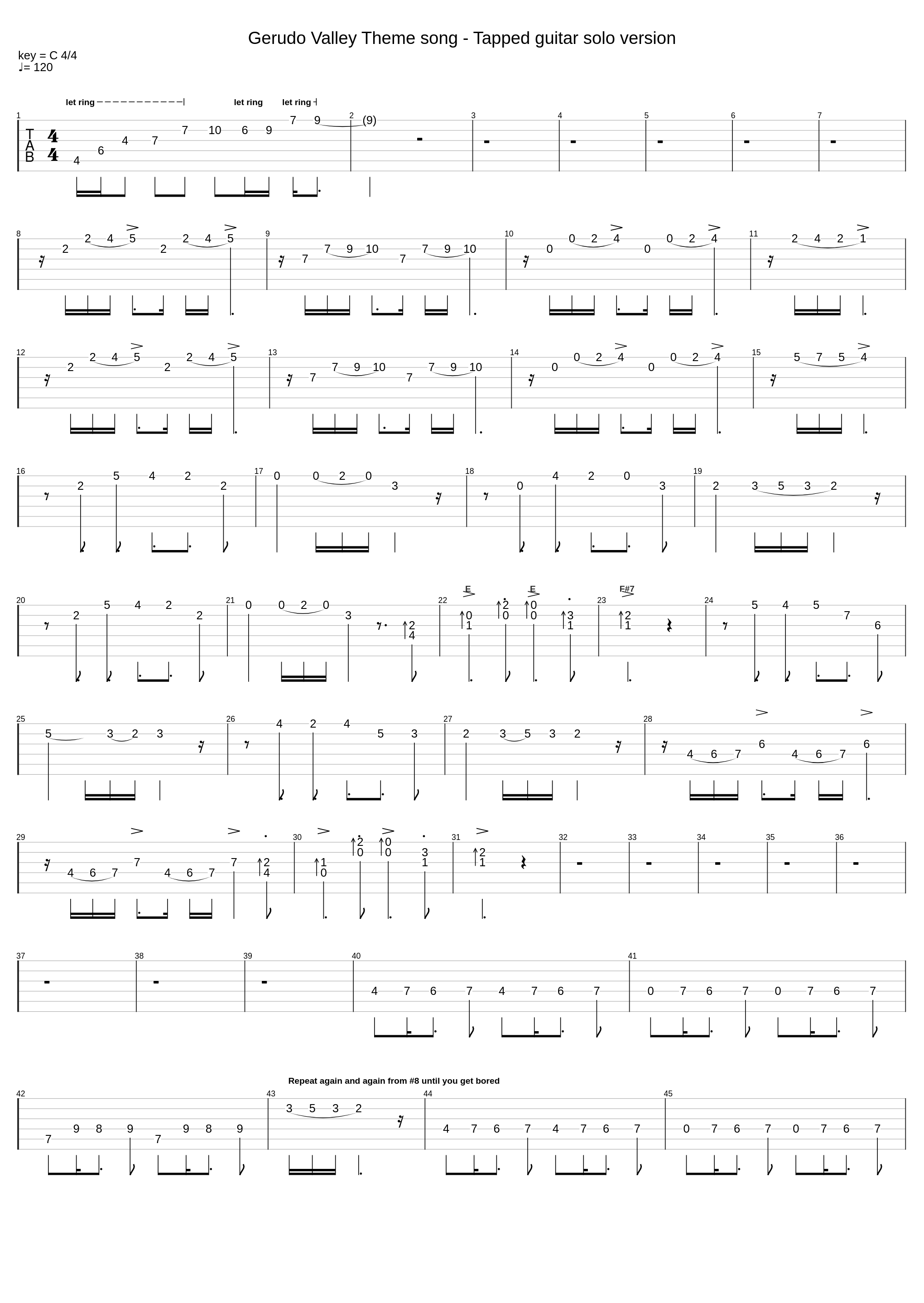 Gerudo Valley Theme song - Tapped guitar solo version_Koji Kondo_1