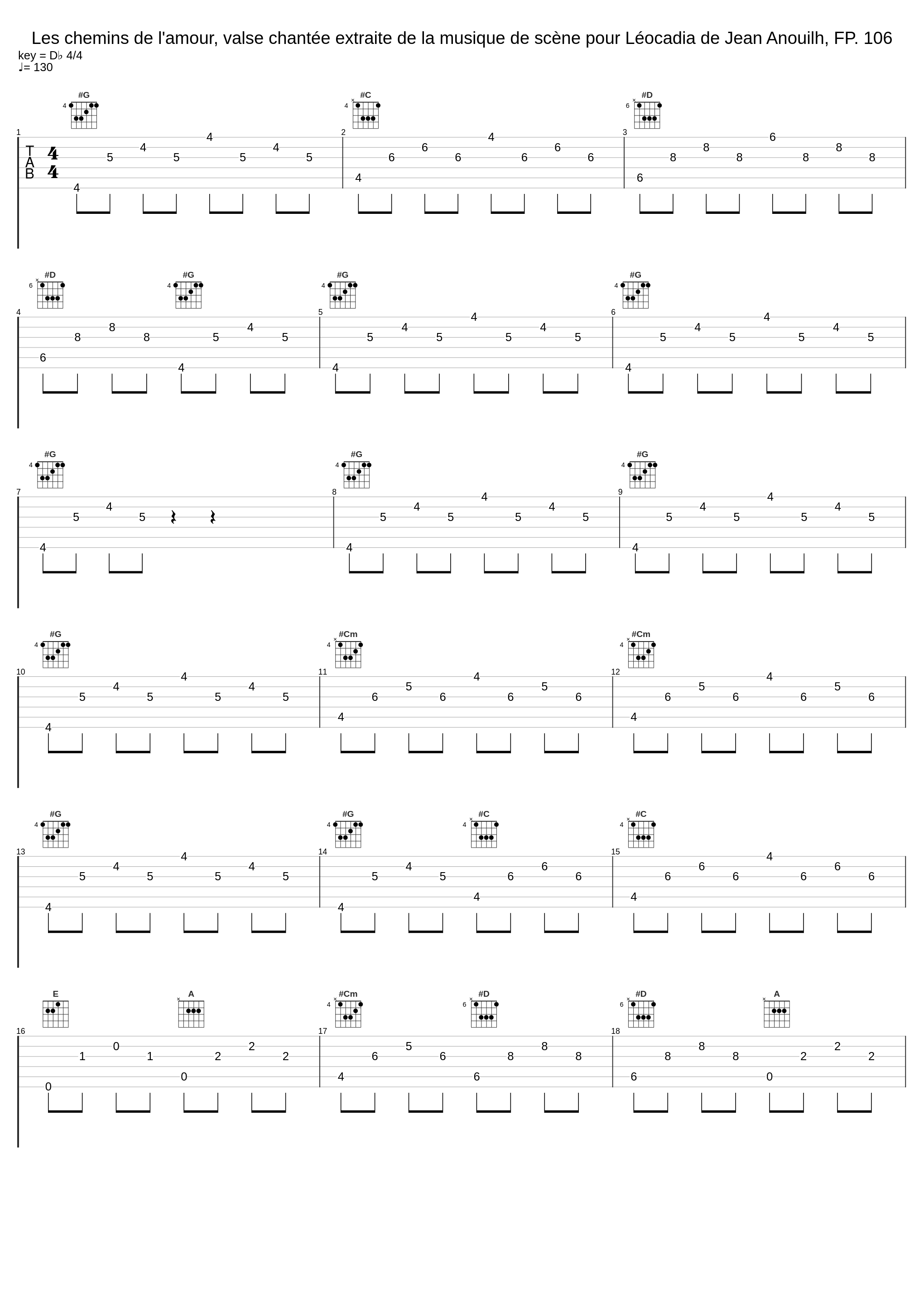 Les chemins de l'amour, valse chantée extraite de la musique de scène pour Léocadia de Jean Anouilh, FP. 106_Classical Artists_1