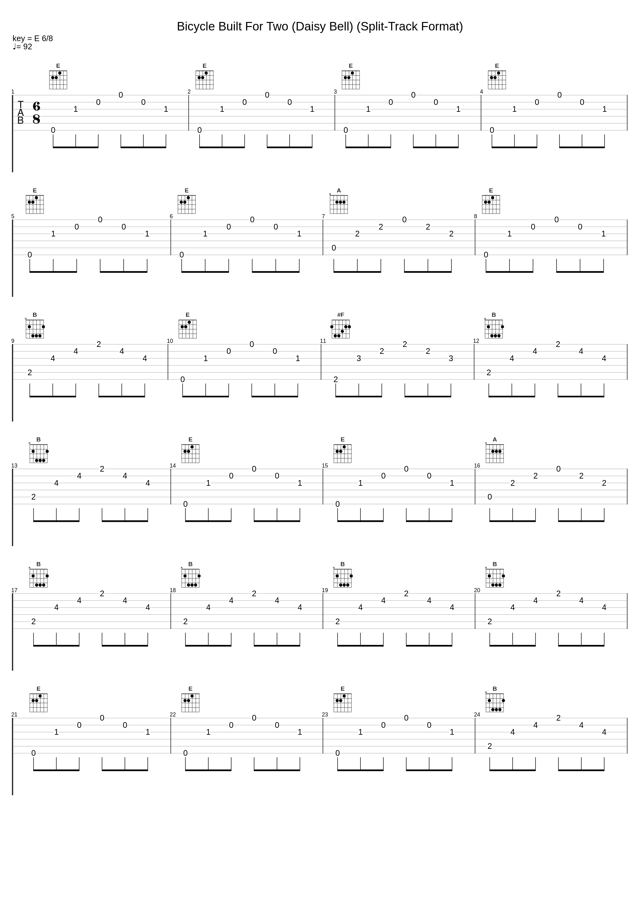 Bicycle Built For Two (Daisy Bell) (Split-Track Format)_Cedarmont Kids_1