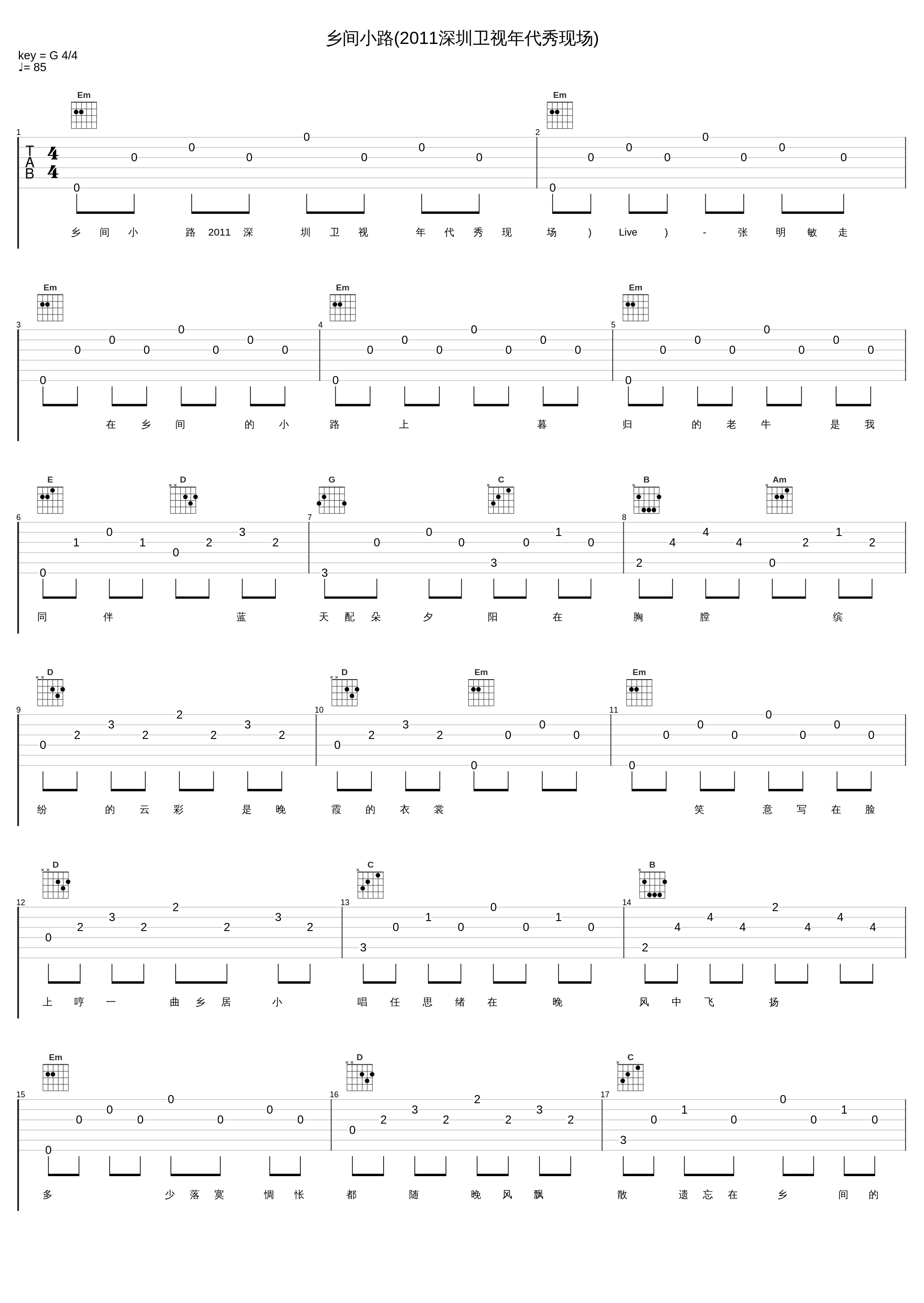 乡间小路(2011深圳卫视年代秀现场)_张明敏_1