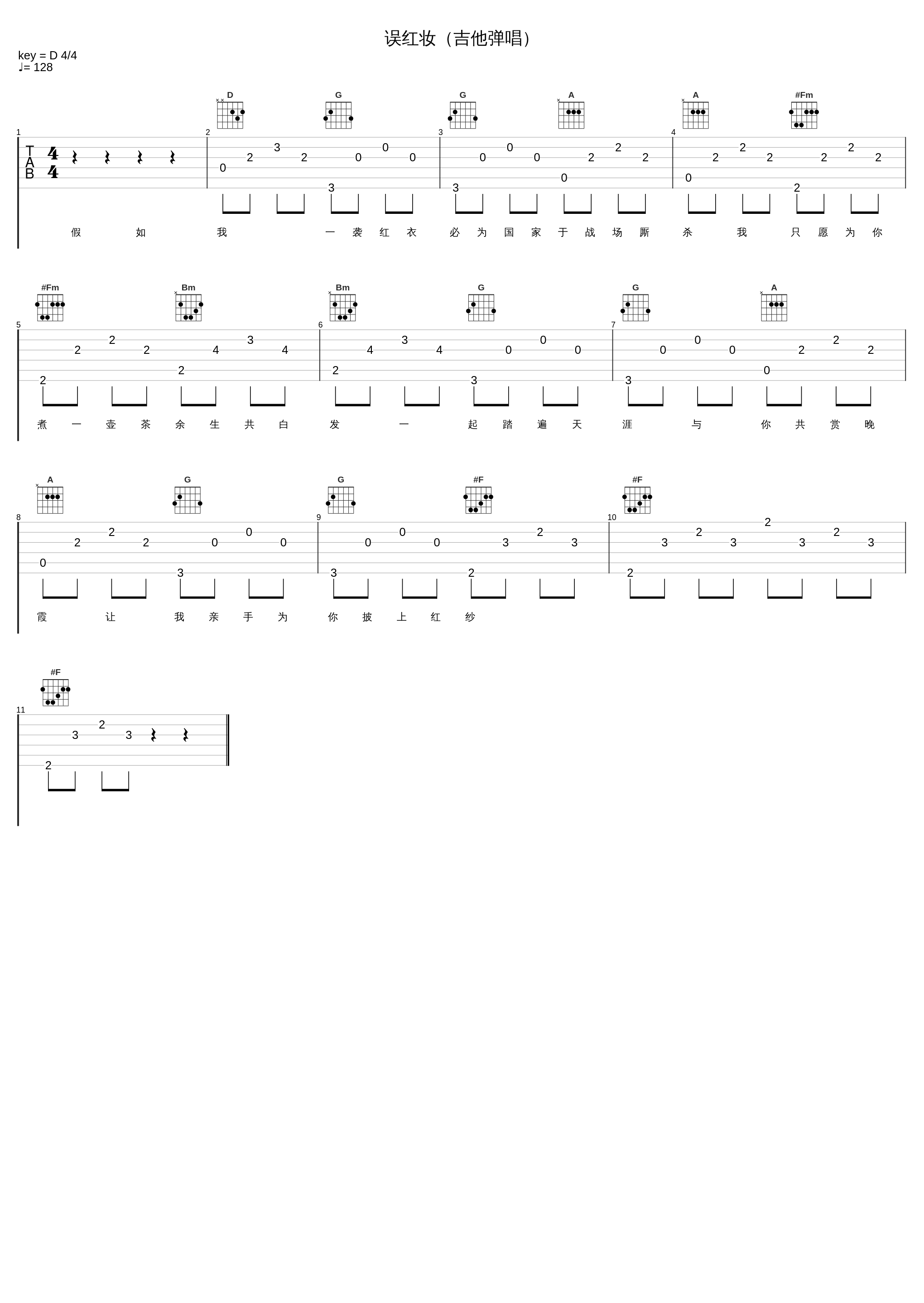 误红妆（吉他弹唱）_执素兮_1