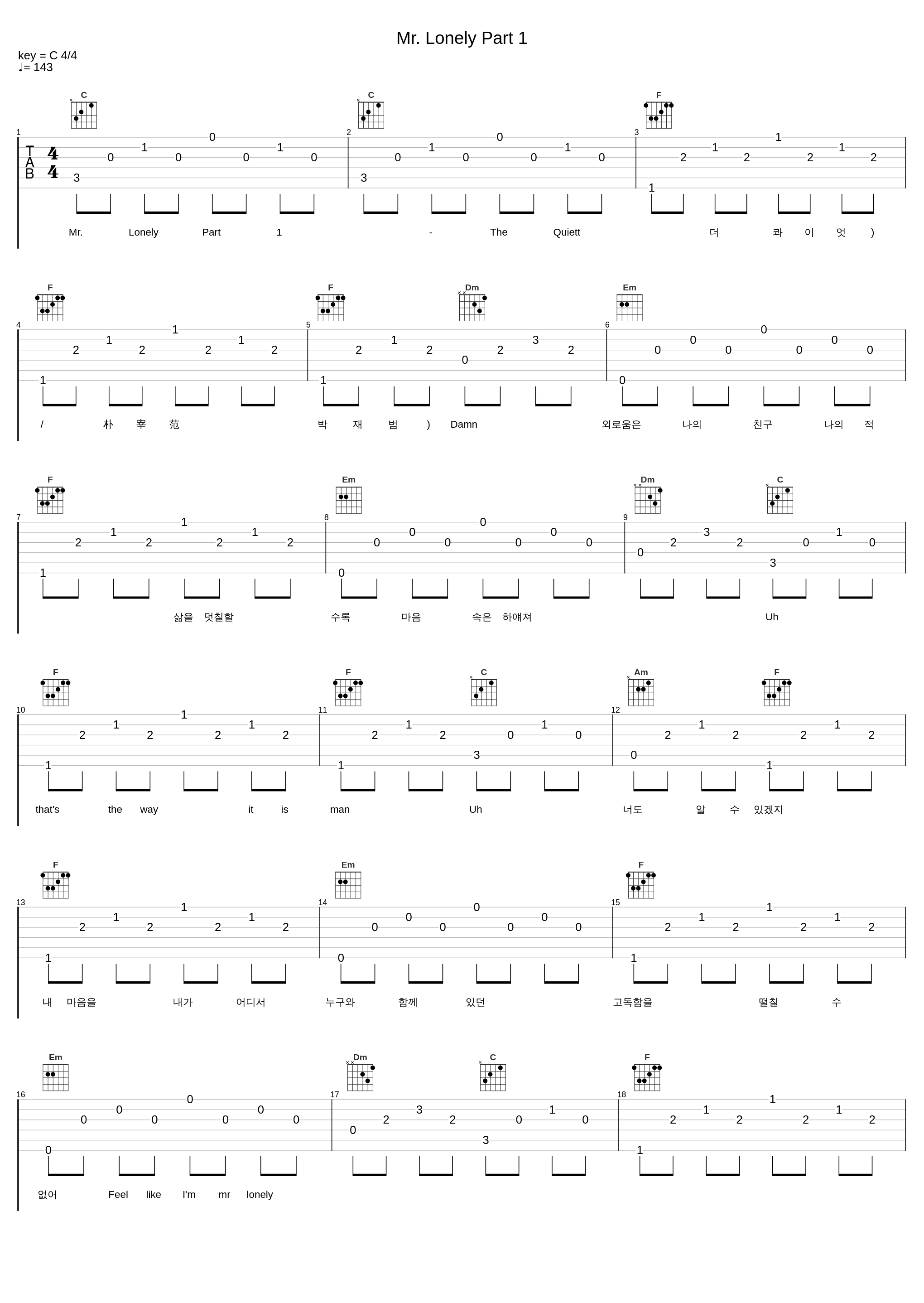 Mr. Lonely Part 1_The Quiett,朴宰范_1