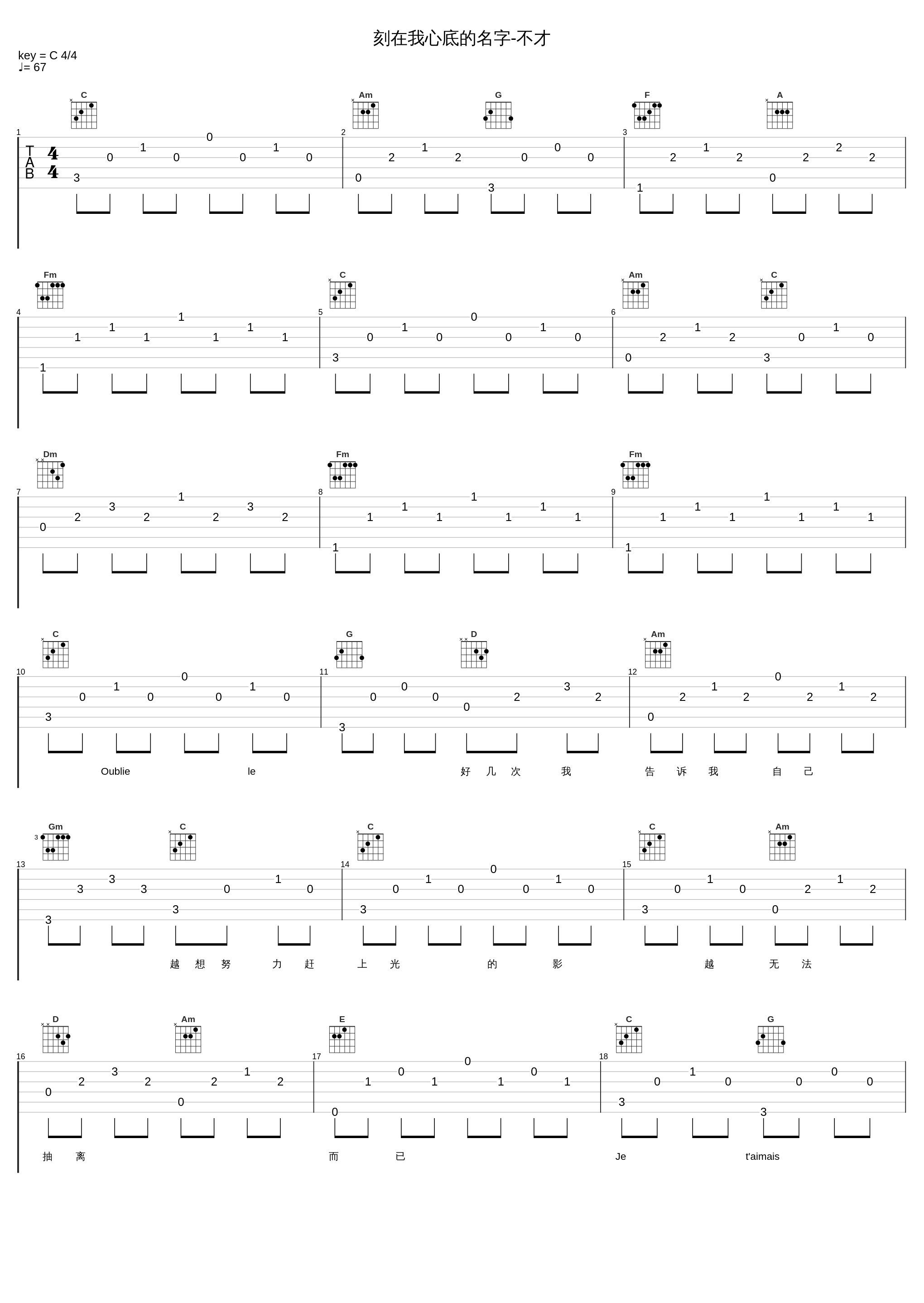 刻在我心底的名字-不才_不才_1