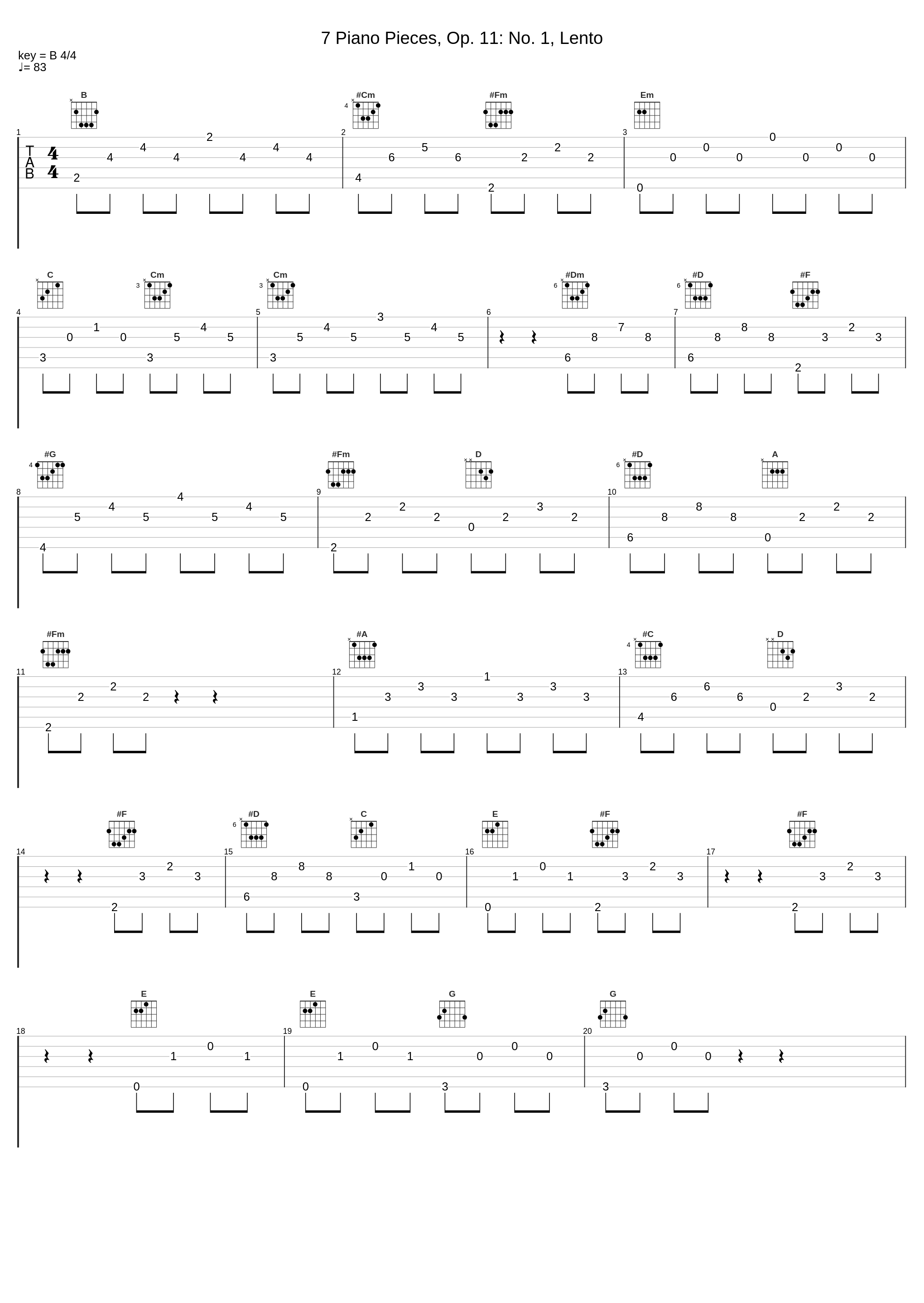 7 Piano Pieces, Op. 11: No. 1, Lento_Andor Földes_1