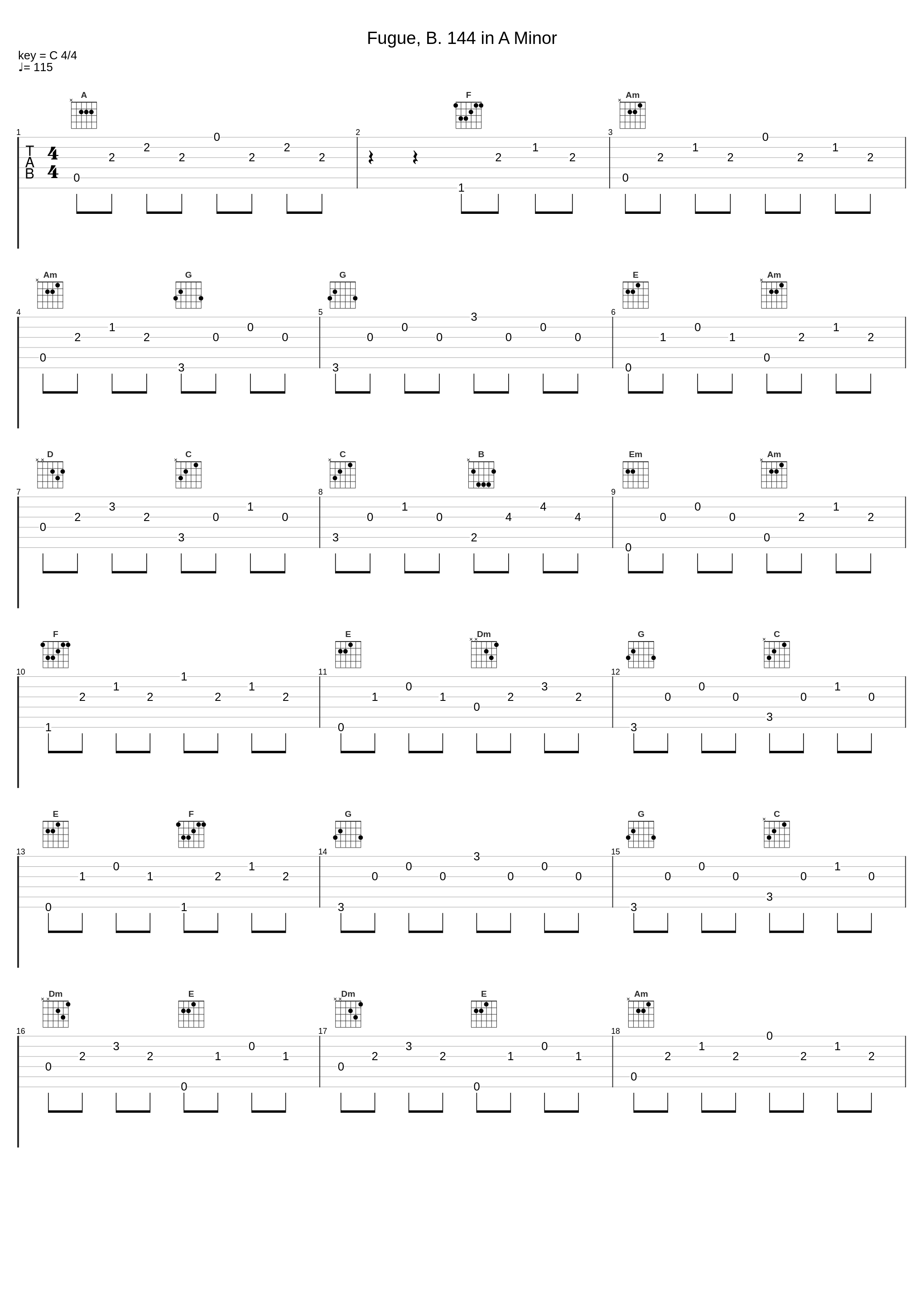 Fugue, B. 144 in A Minor_Frédéric Chopin_1