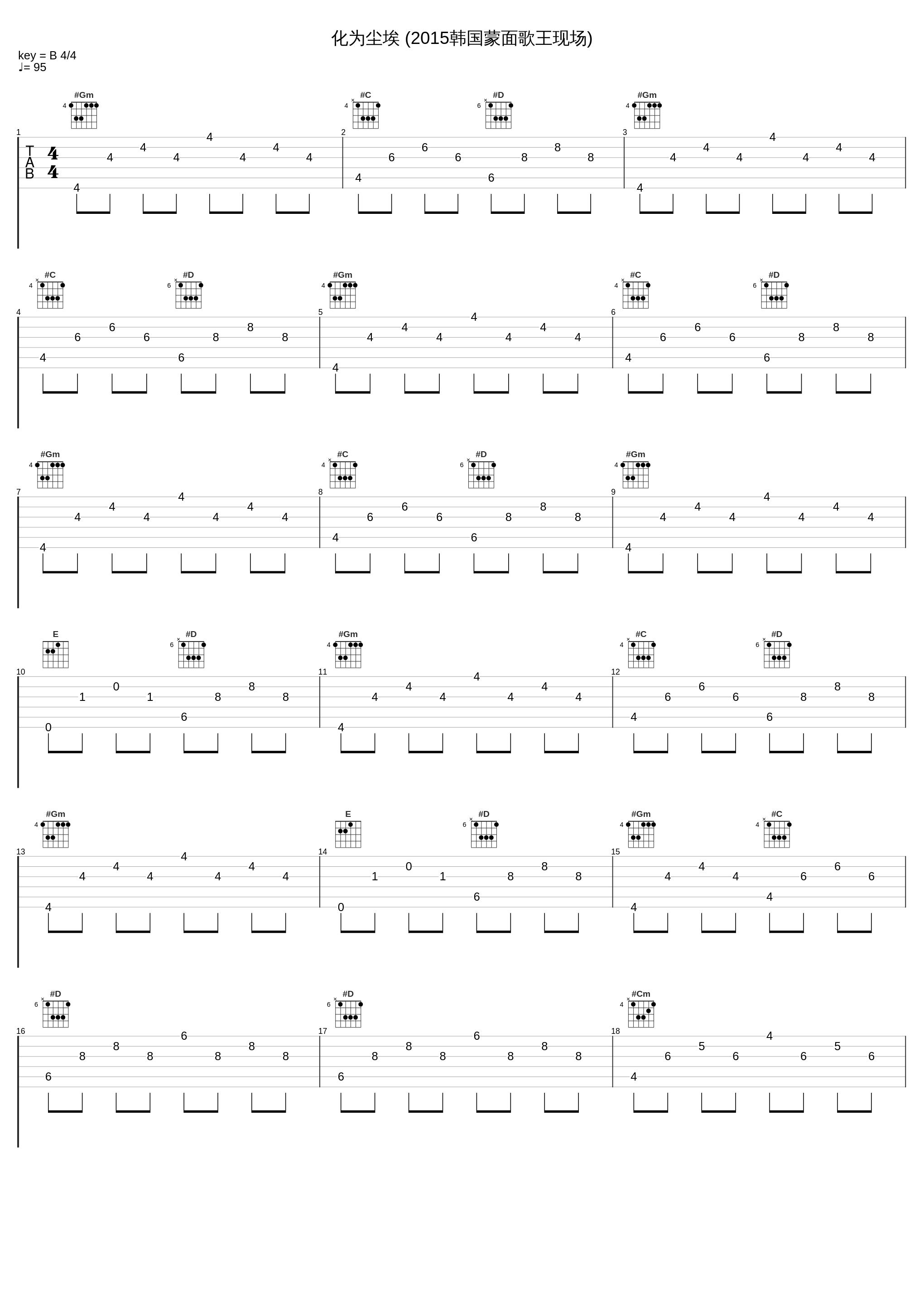 化为尘埃 (2015韩国蒙面歌王现场)_金亨中,张基浩_1