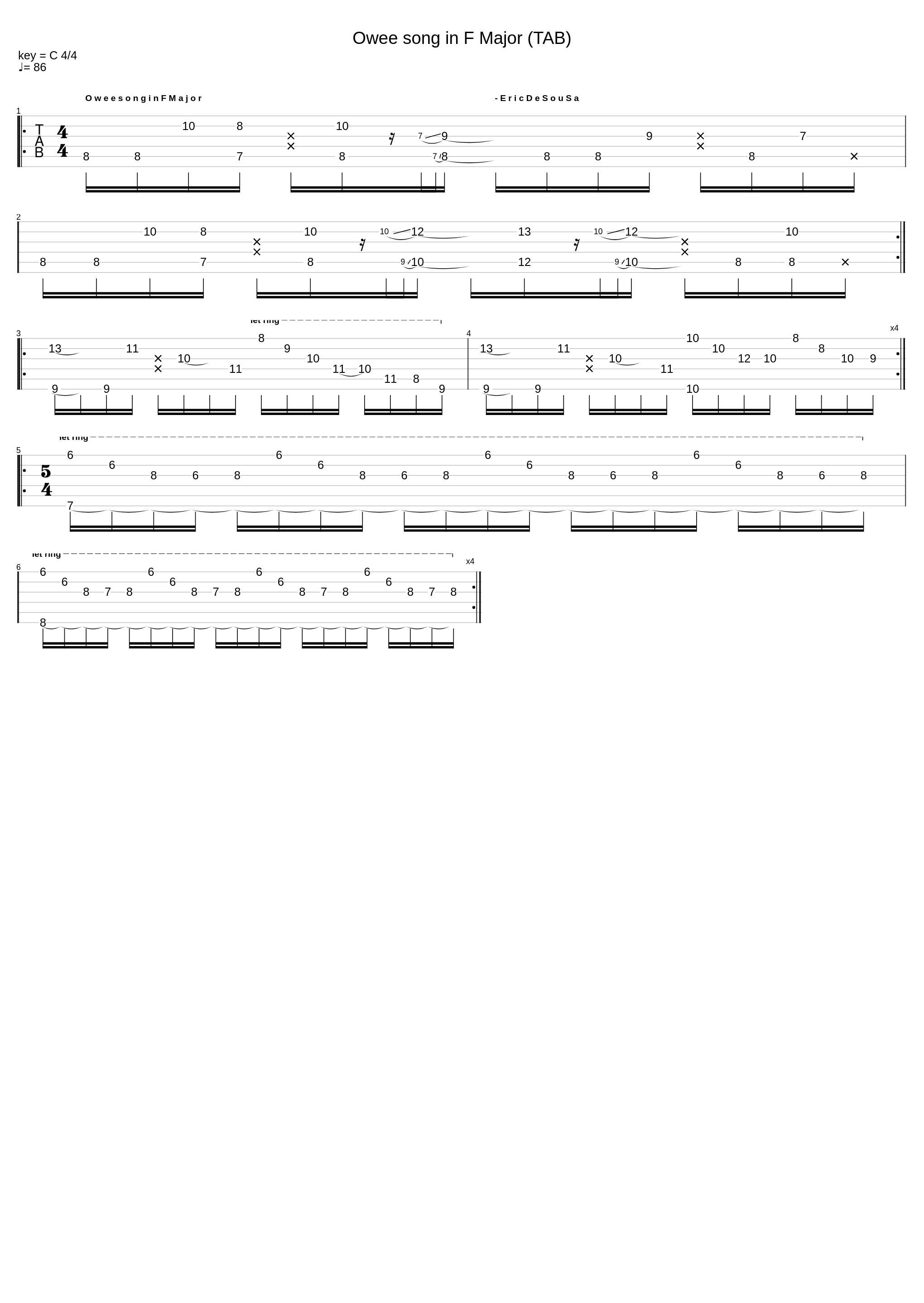 Owee Song In F Major (Tab)_Eric De Sousa_1