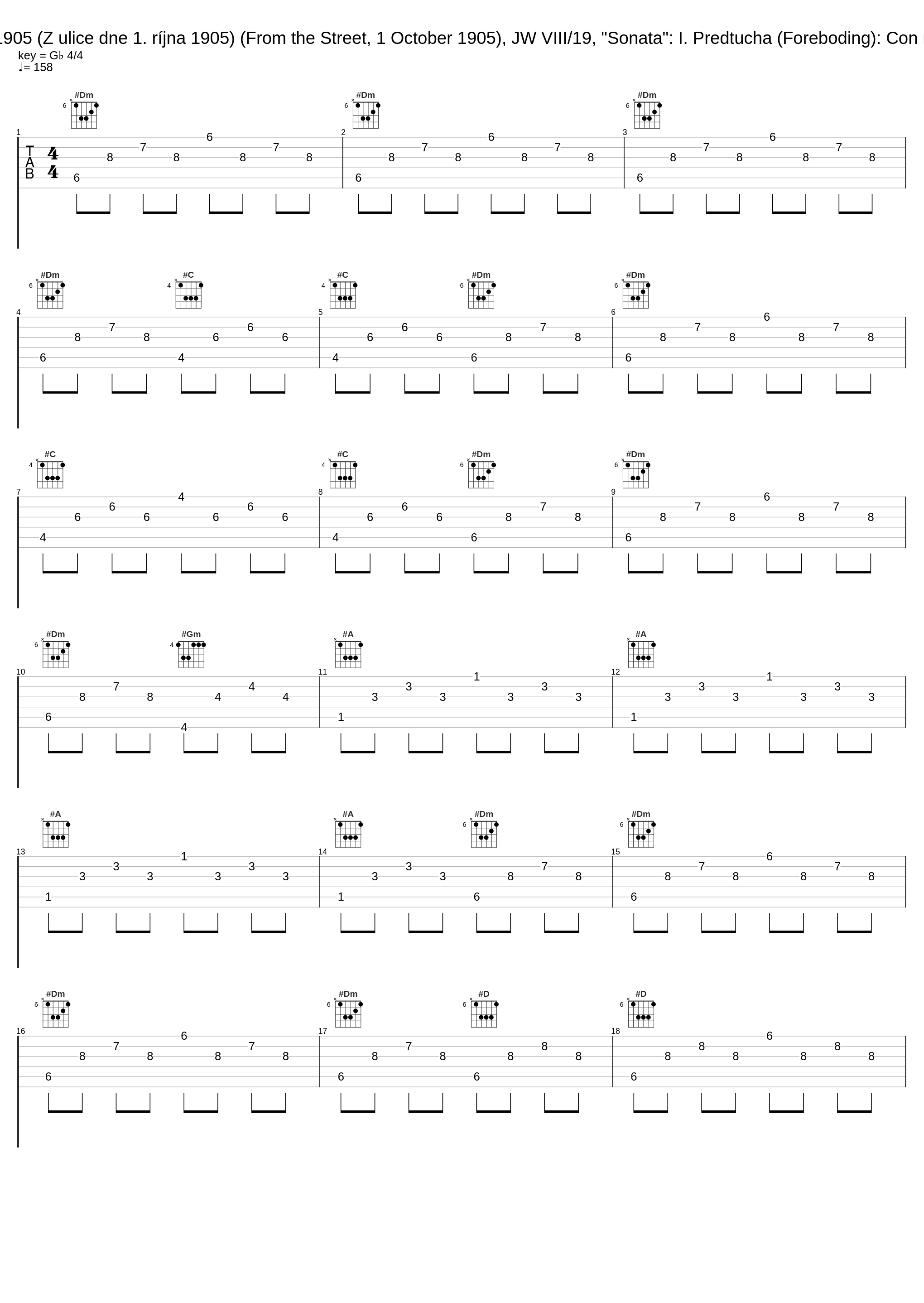 1.X.1905 (Z ulice dne 1. ríjna 1905) (From the Street, 1 October 1905), JW VIII/19, "Sonata": I. Predtucha (Foreboding): Con moto_Danae Dörken_1