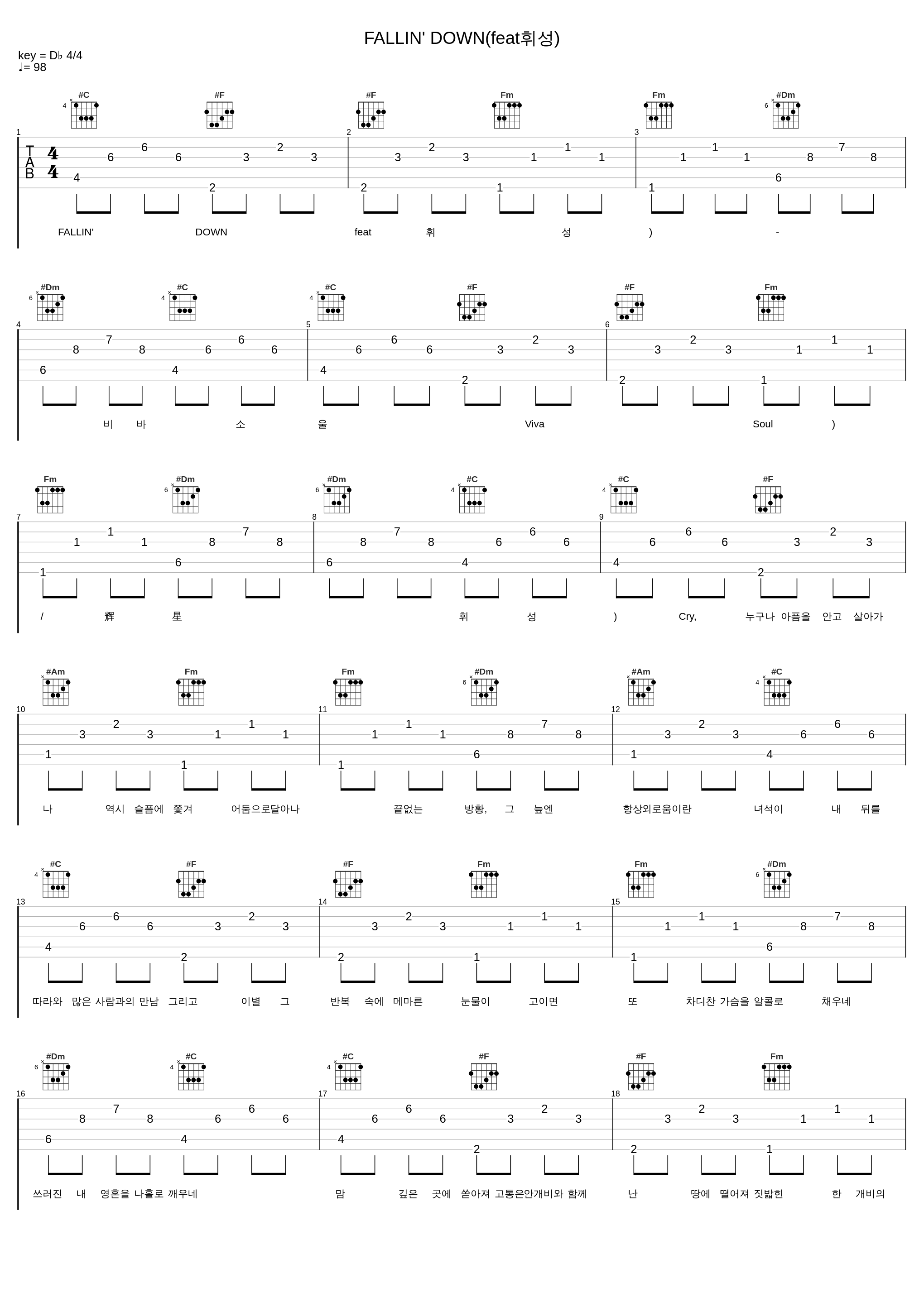 FALLIN' DOWN(feat휘성)_비바소울,辉星_1