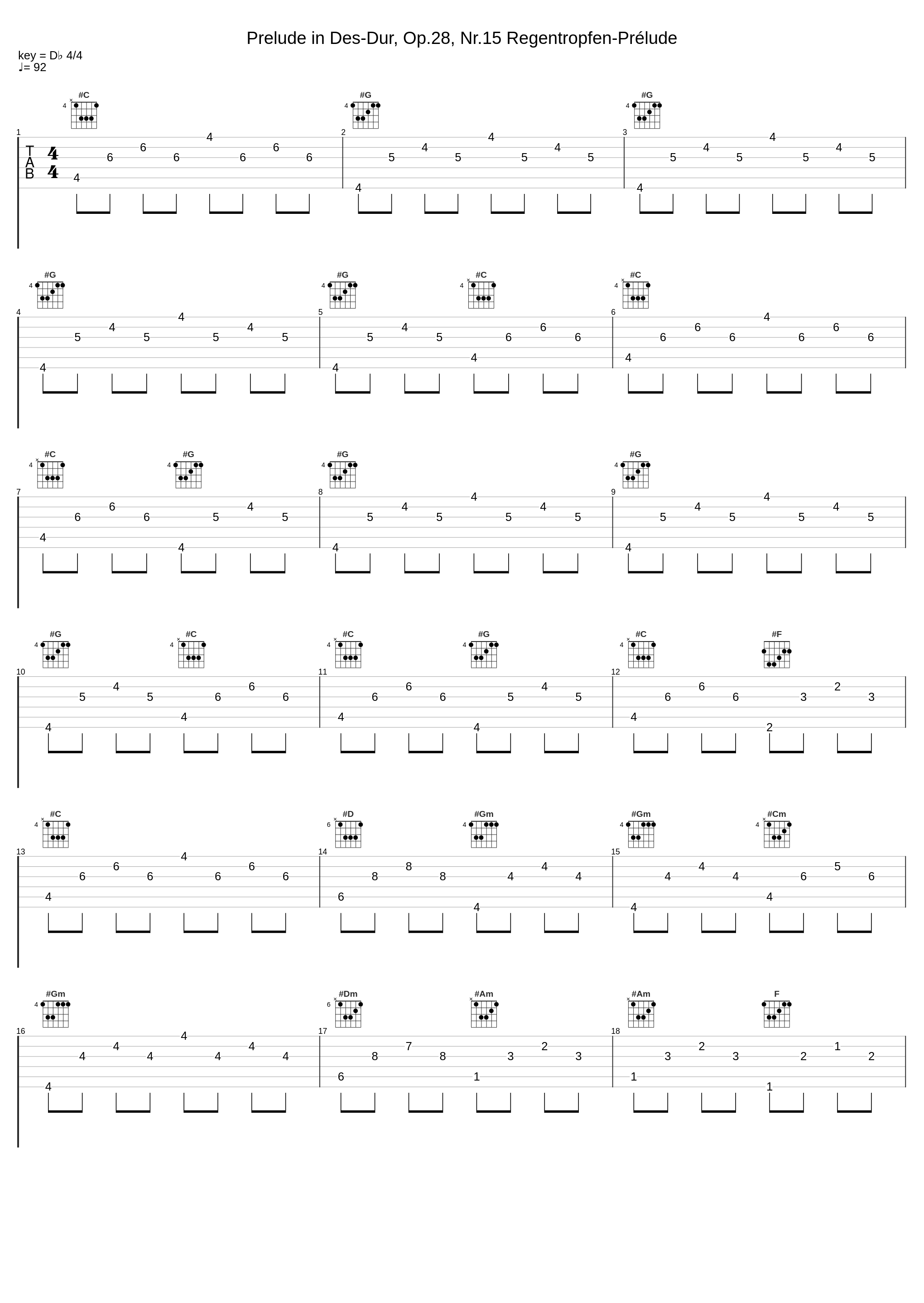 Prelude in Des-Dur, Op.28, Nr.15 Regentropfen-Prélude_Frédéric Chopin_1