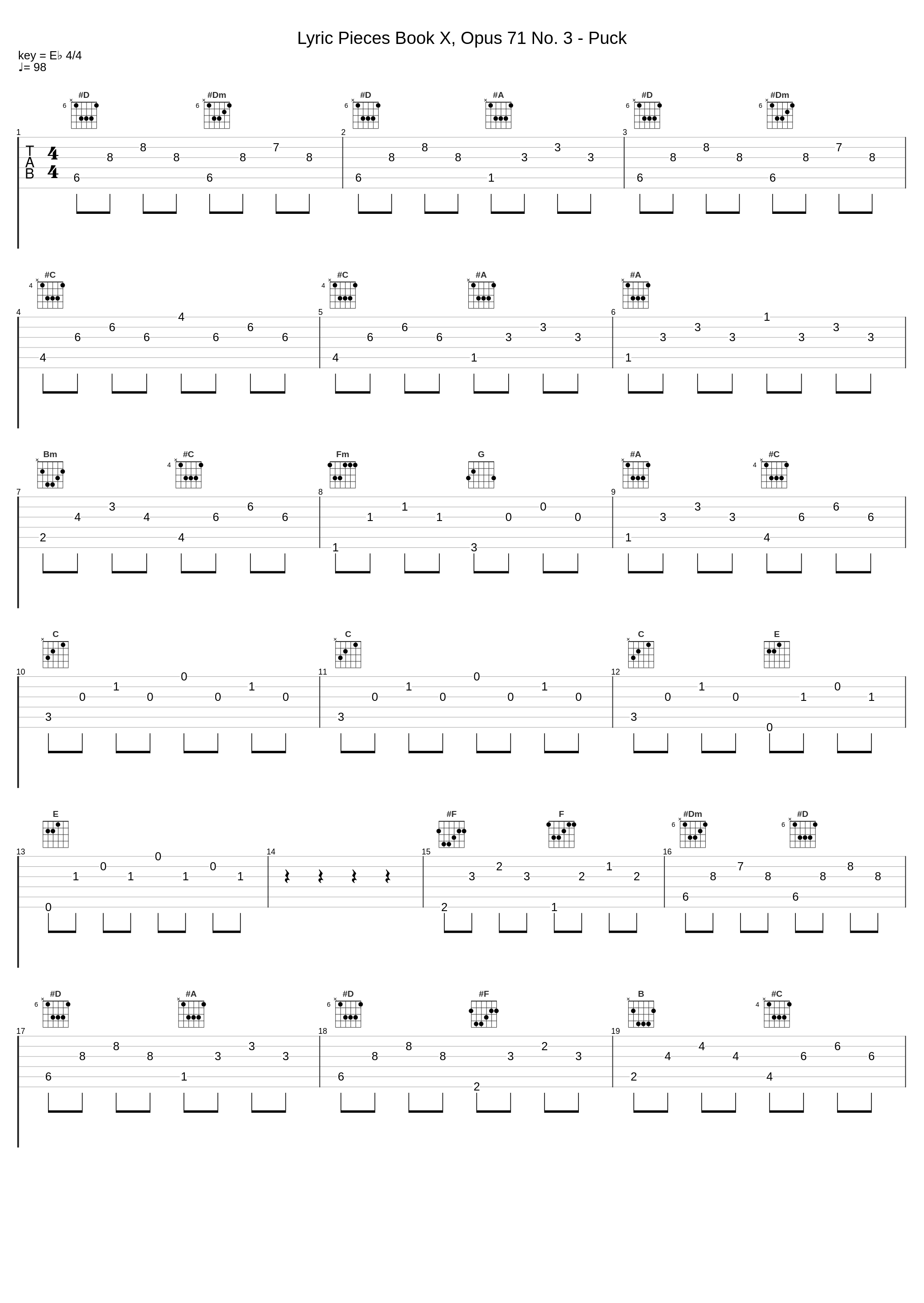 Lyric Pieces Book X, Opus 71 No. 3 - Puck_Edvard Grieg,Nologo_1