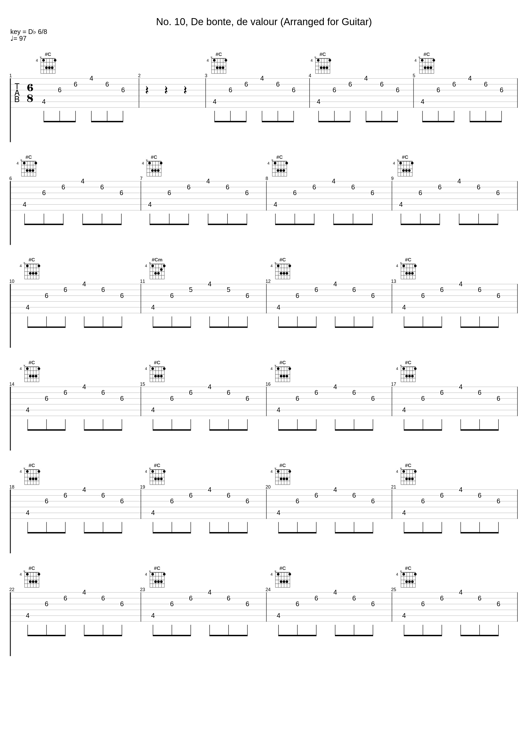 No. 10, De bonte, de valour (Arranged for Guitar)_Noël Akchoté_1