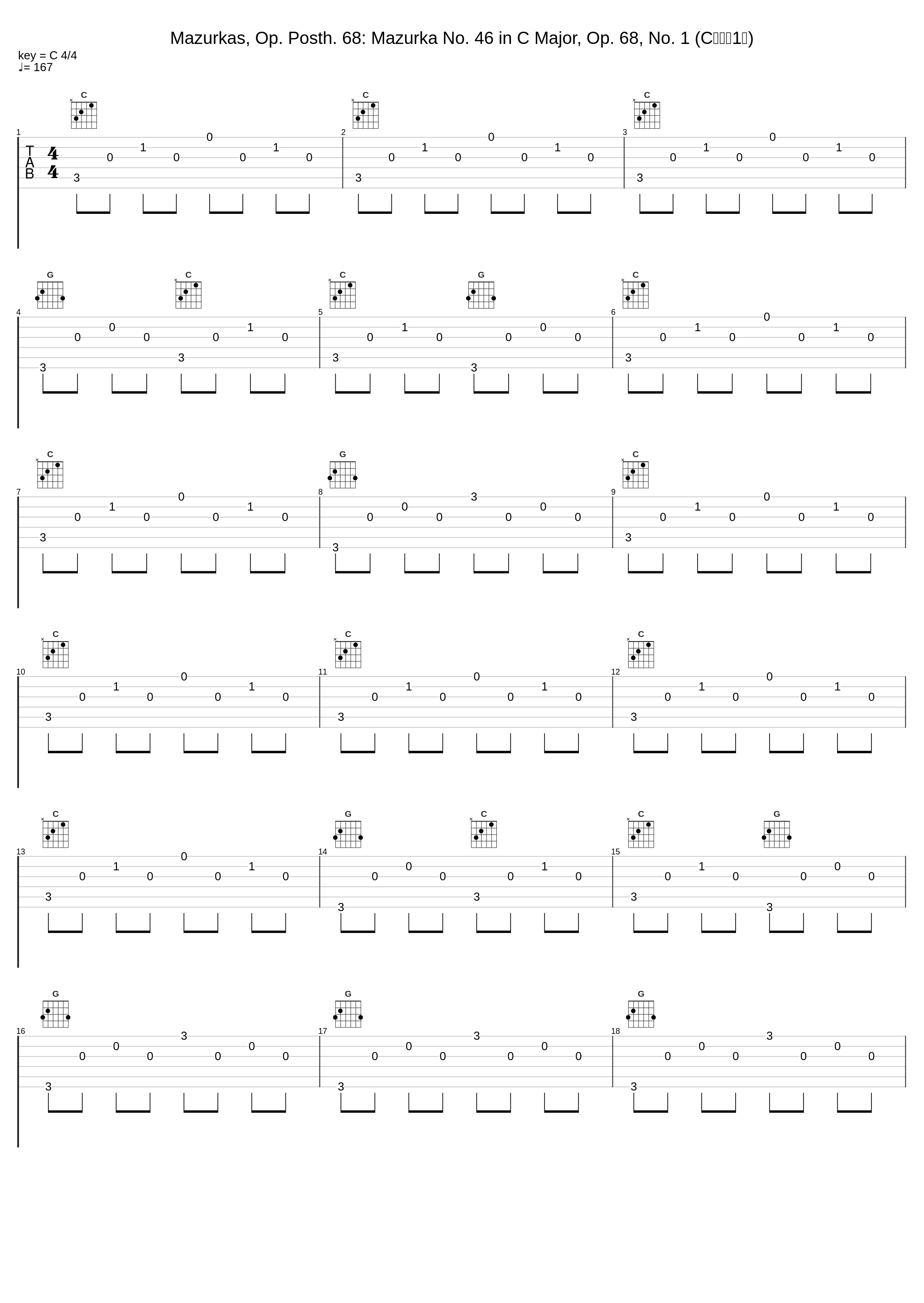 Mazurkas, Op. Posth. 68: Mazurka No. 46 in C Major, Op. 68, No. 1 (C大调第1首)_Alex Szilasi_1