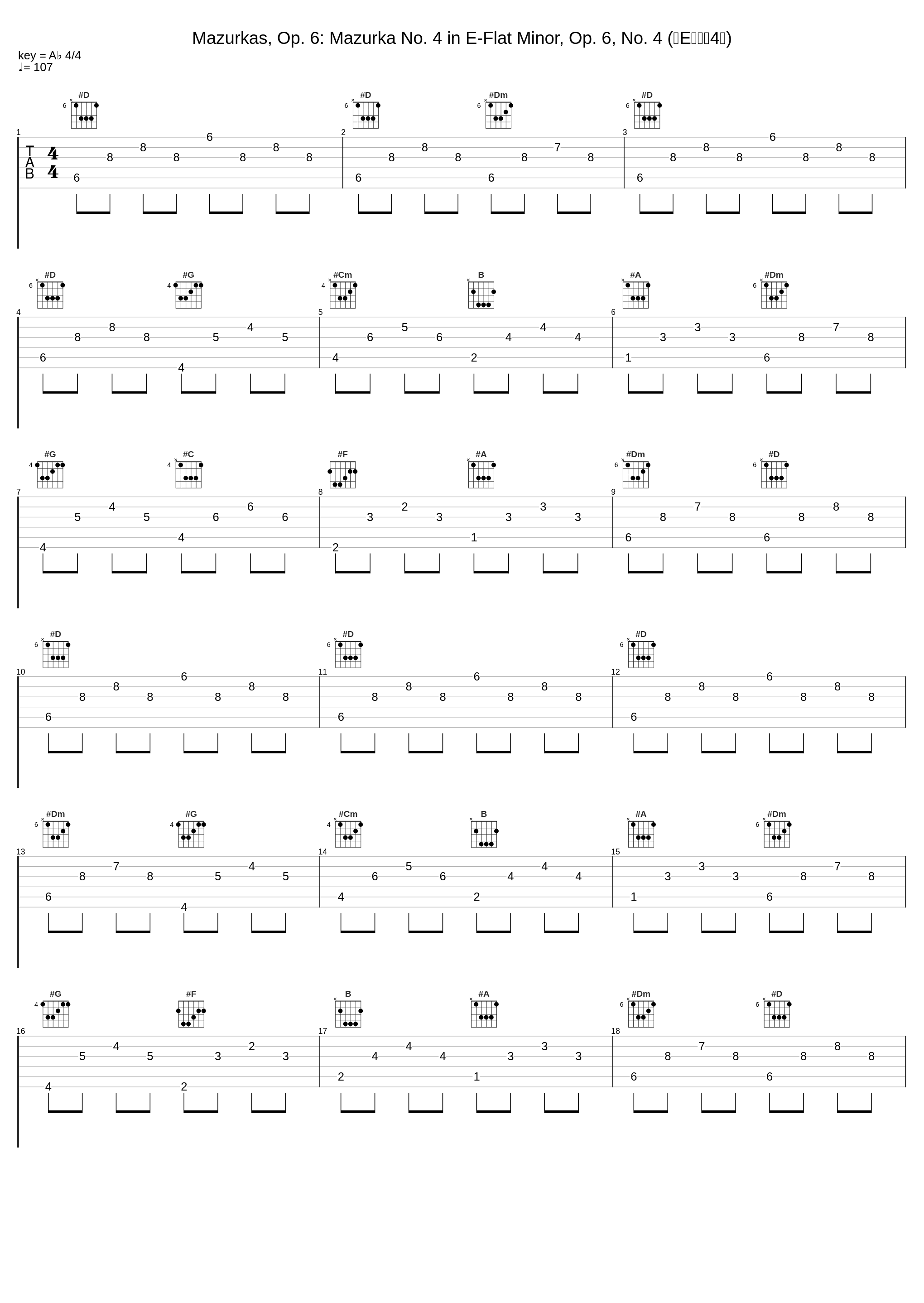 Mazurkas, Op. 6: Mazurka No. 4 in E-Flat Minor, Op. 6, No. 4 (降E小调第4首)_Alex Szilasi_1