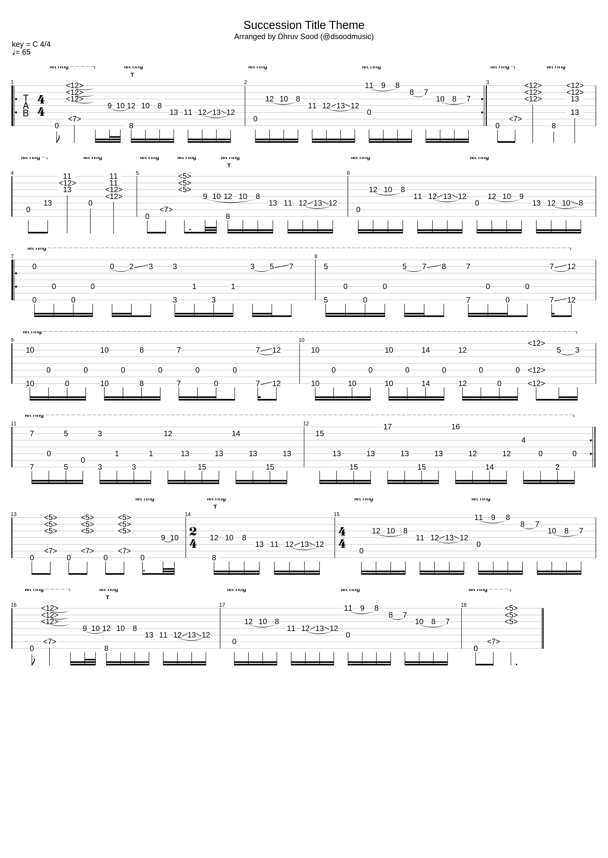 Succession Theme (7 String Guitar)_Nicholas Britell_1