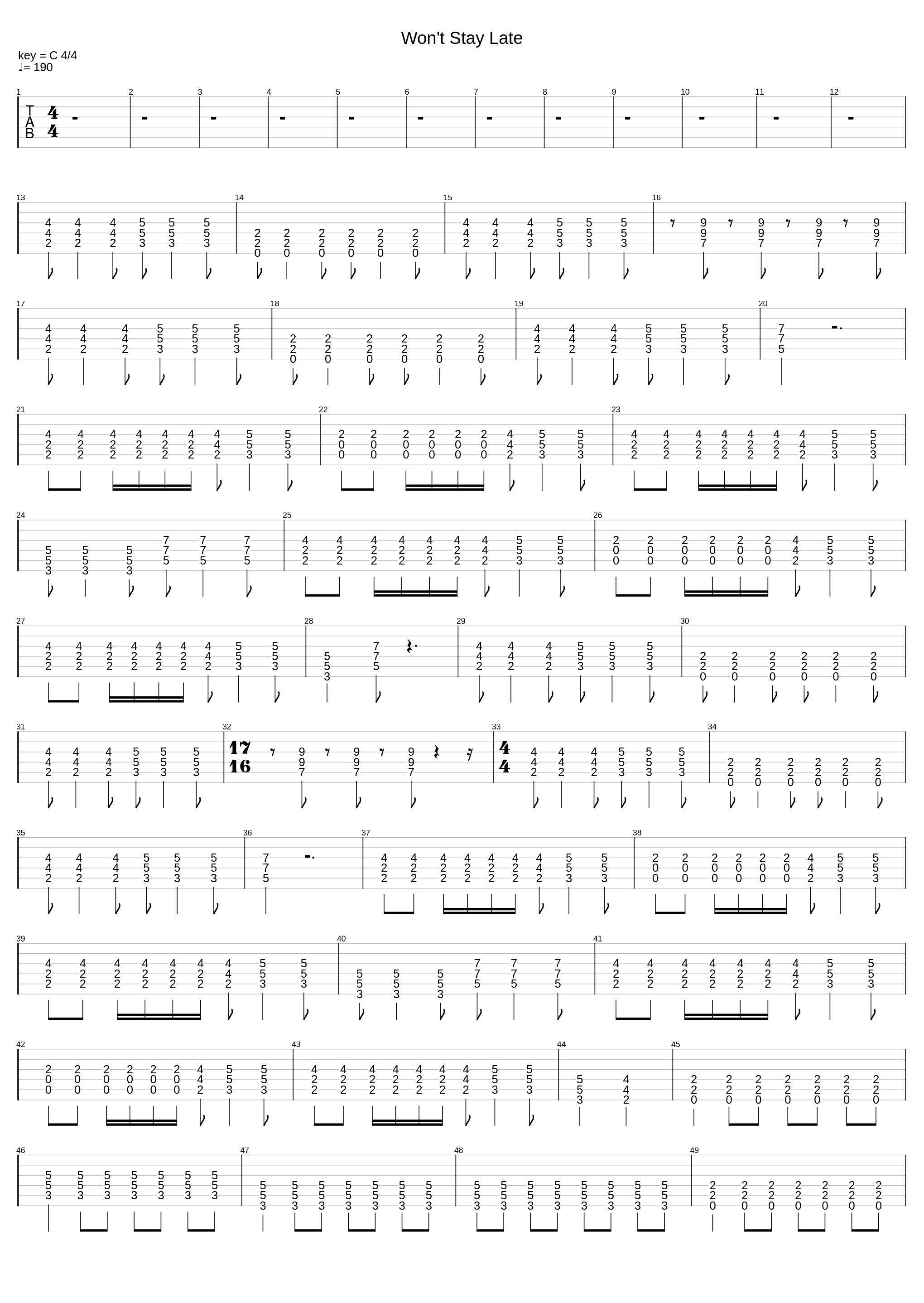 Won't Stay Late_88 Fingers Louie_1