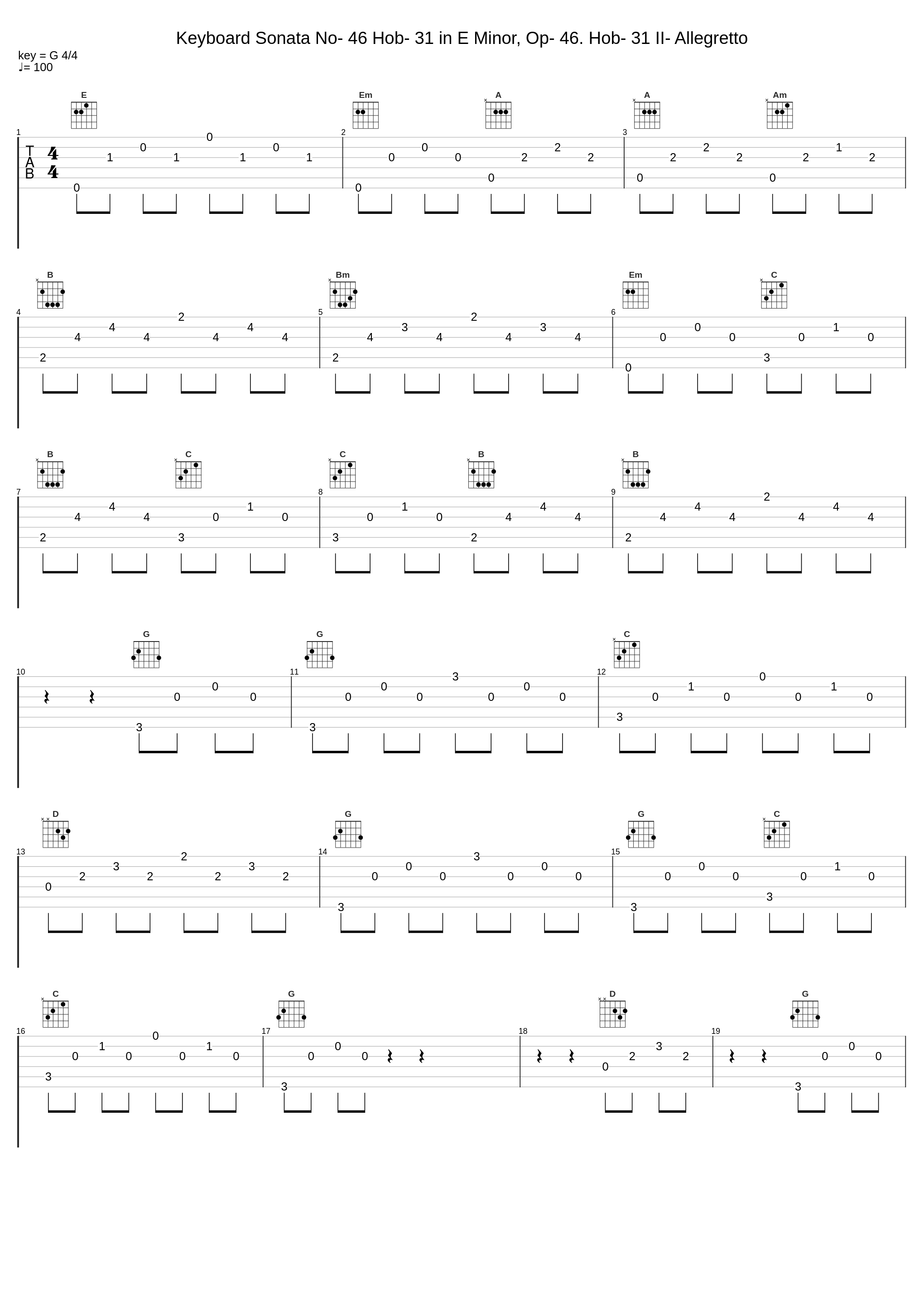 Keyboard Sonata No- 46 Hob- 31 in E Minor, Op- 46. Hob- 31 II- Allegretto_Joseph Haydn_1