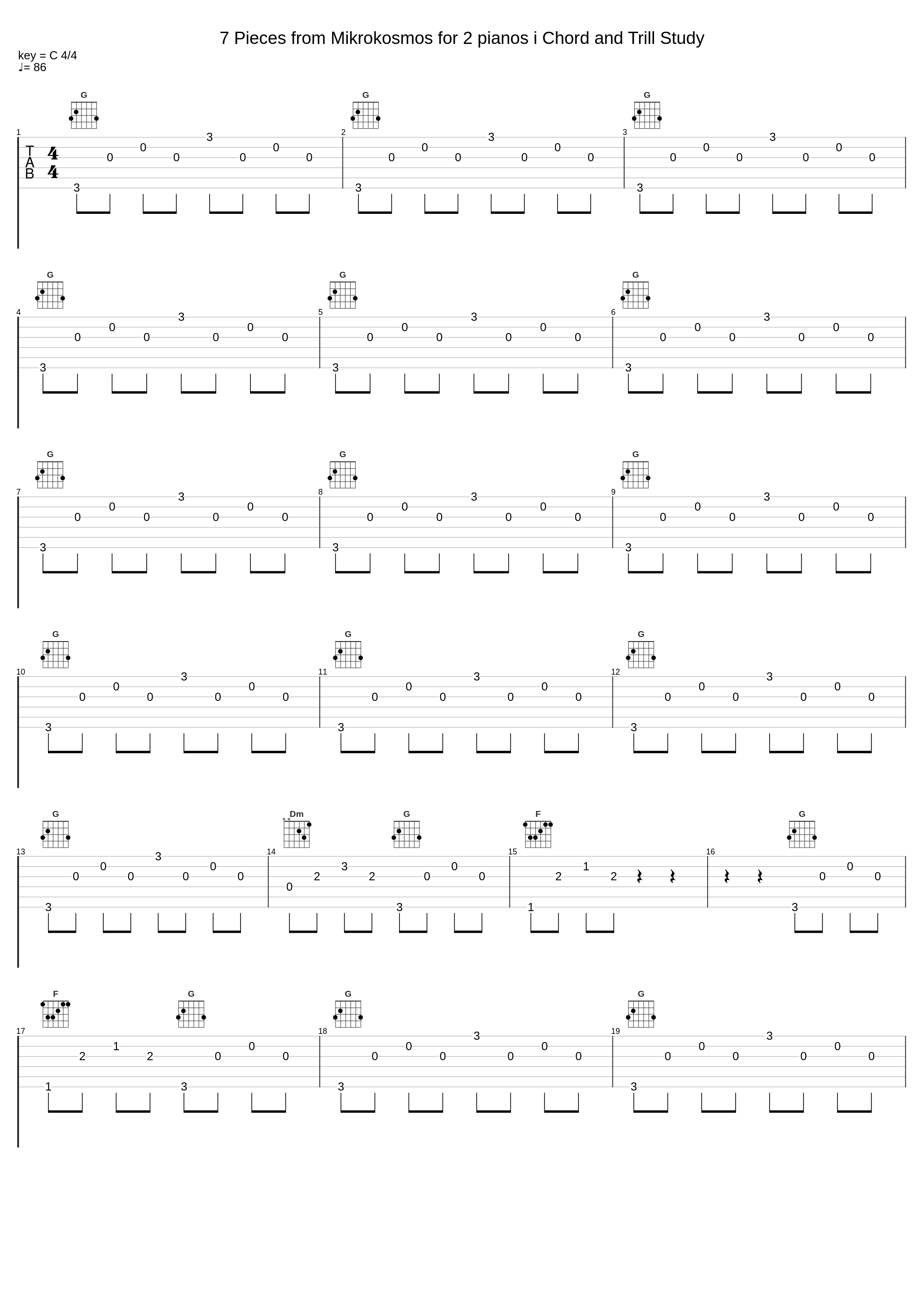 7 Pieces from Mikrokosmos for 2 pianos i Chord and Trill Study_Classical Artists_1