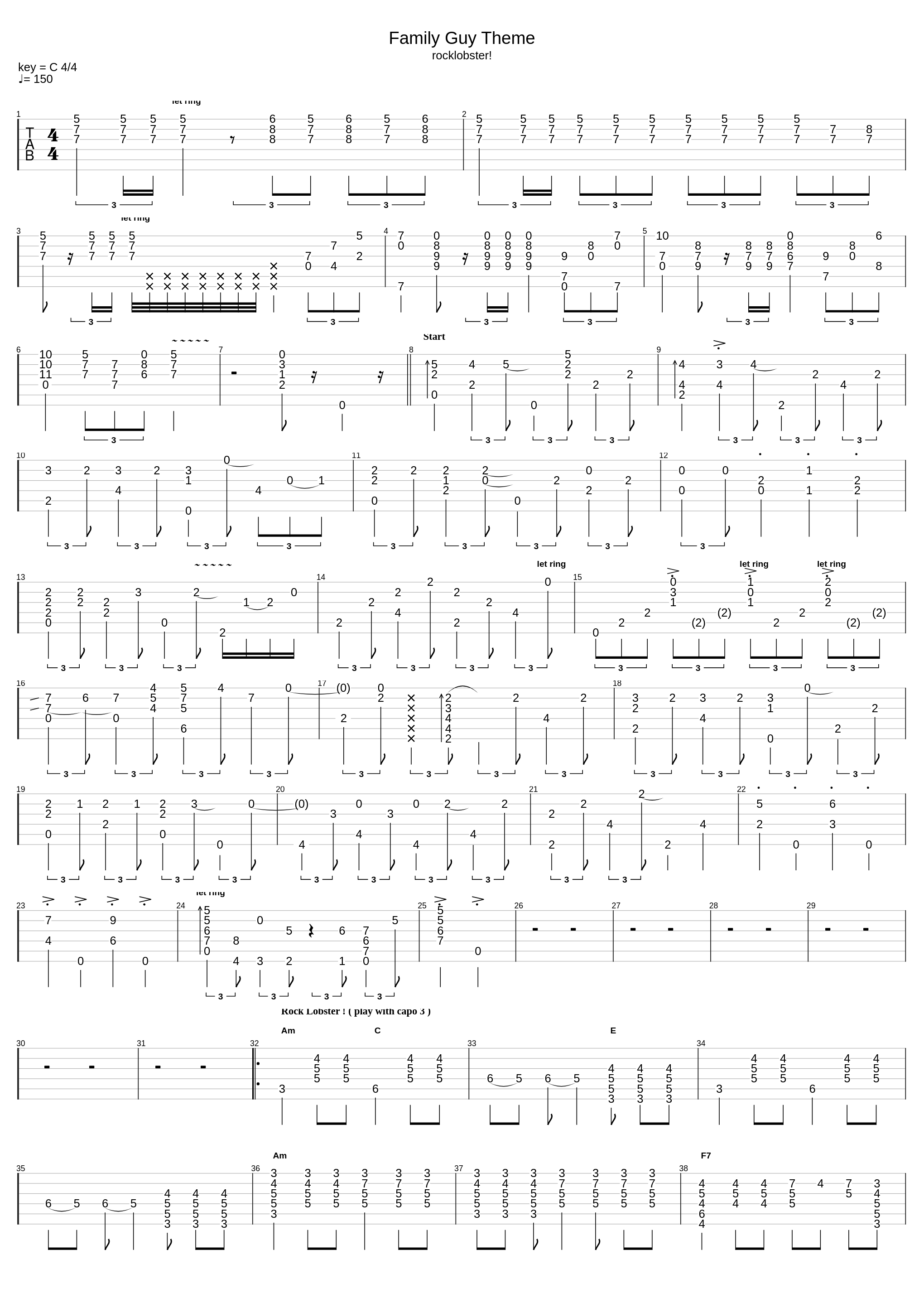 Family Guy Solo Guitar_Theme Songs_1