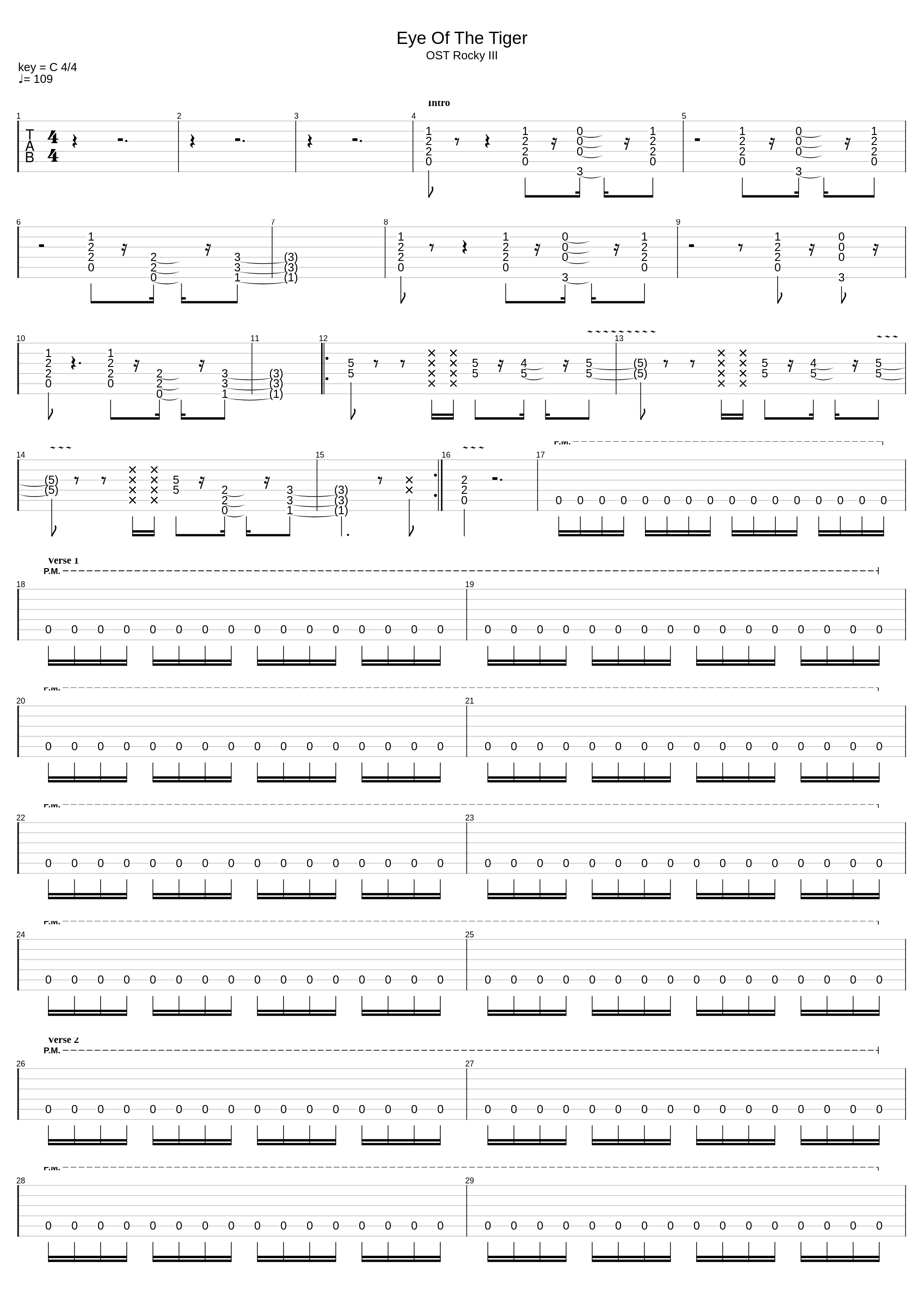 Eye of the Tiger in Key of Am_Survivor_1