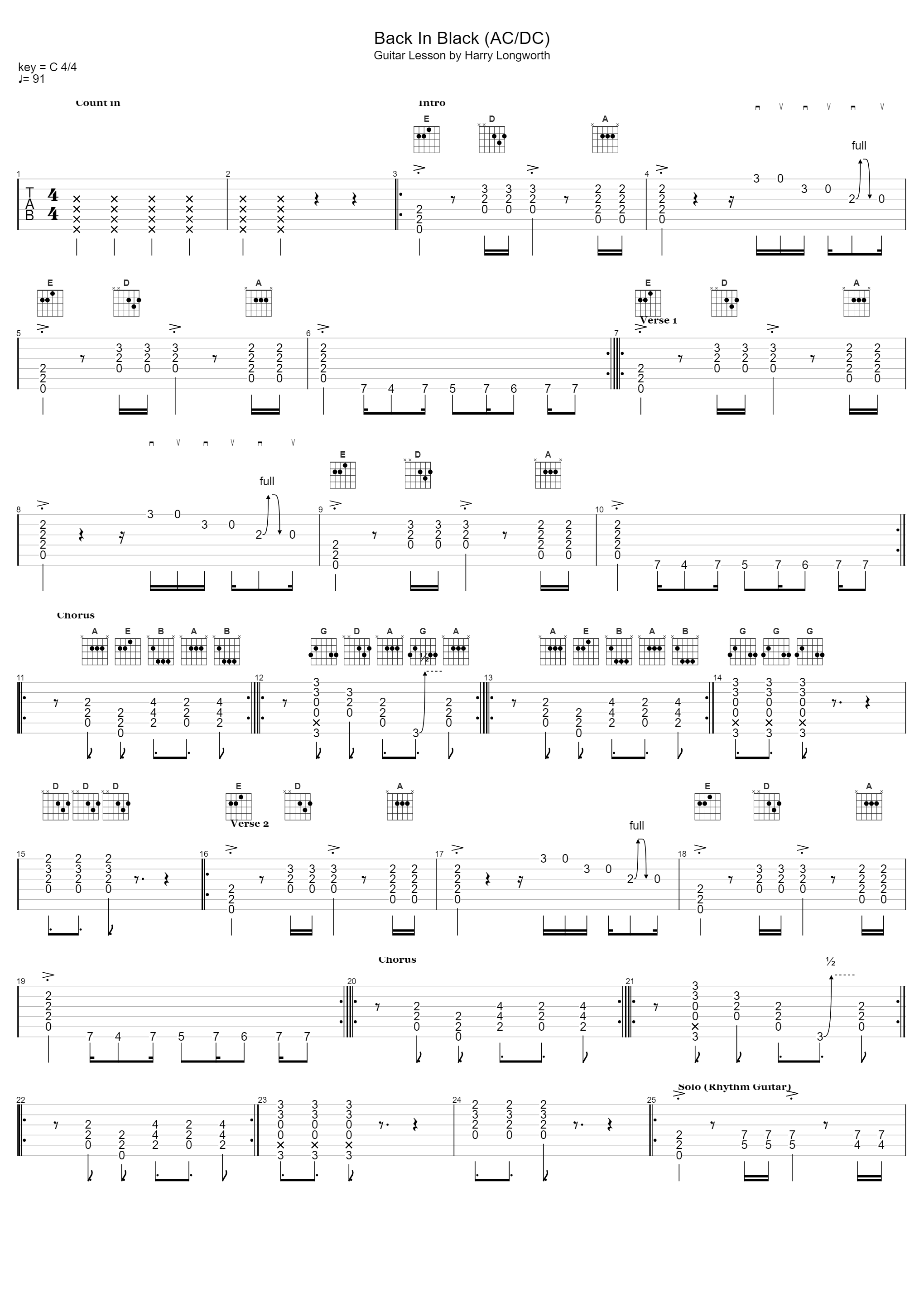Back In Black (AC/DC)_Harry Guitar Tuition_1