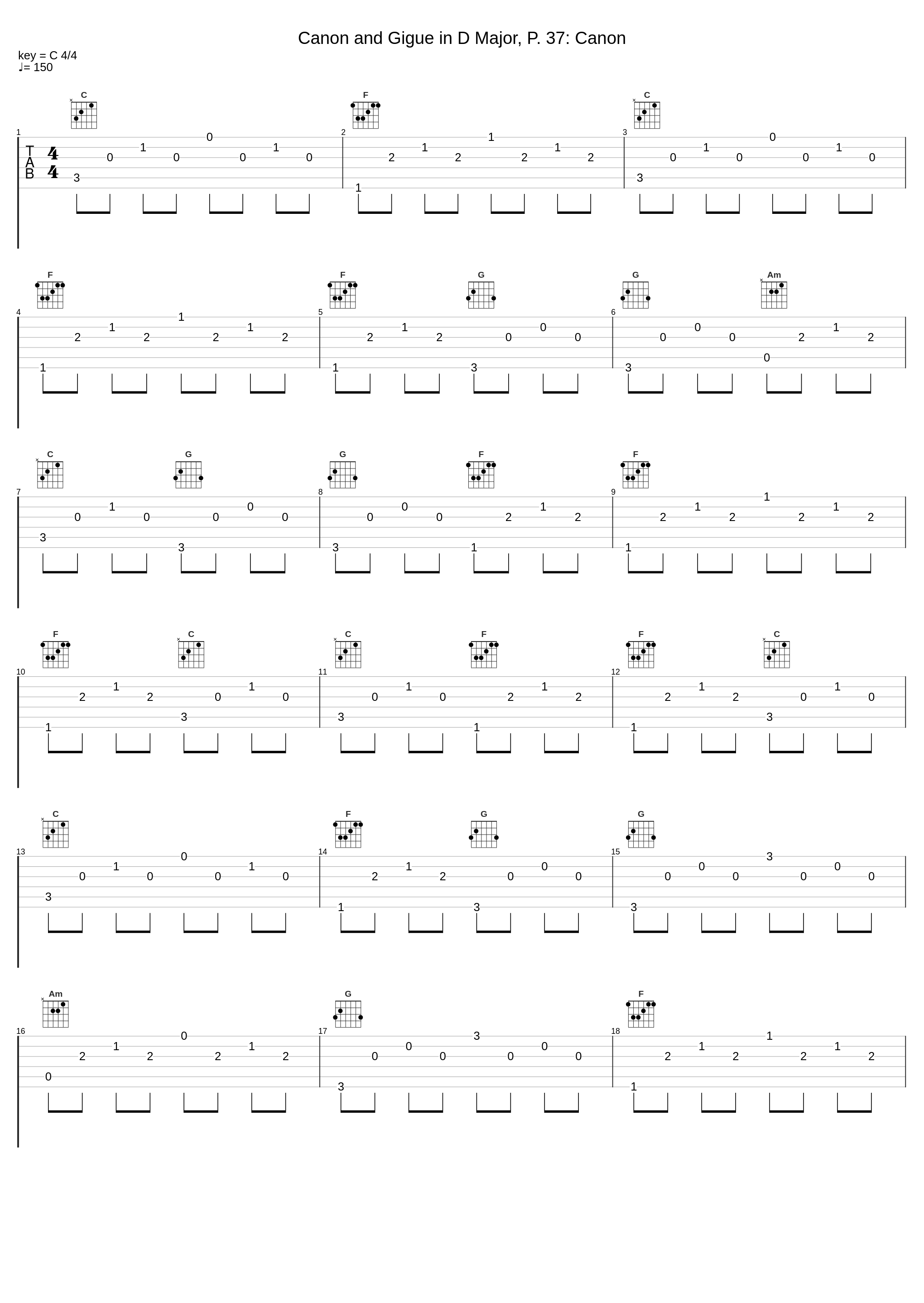 Canon and Gigue in D Major, P. 37: Canon_Walter Rinaldi,Johann Sebastian Bach_1