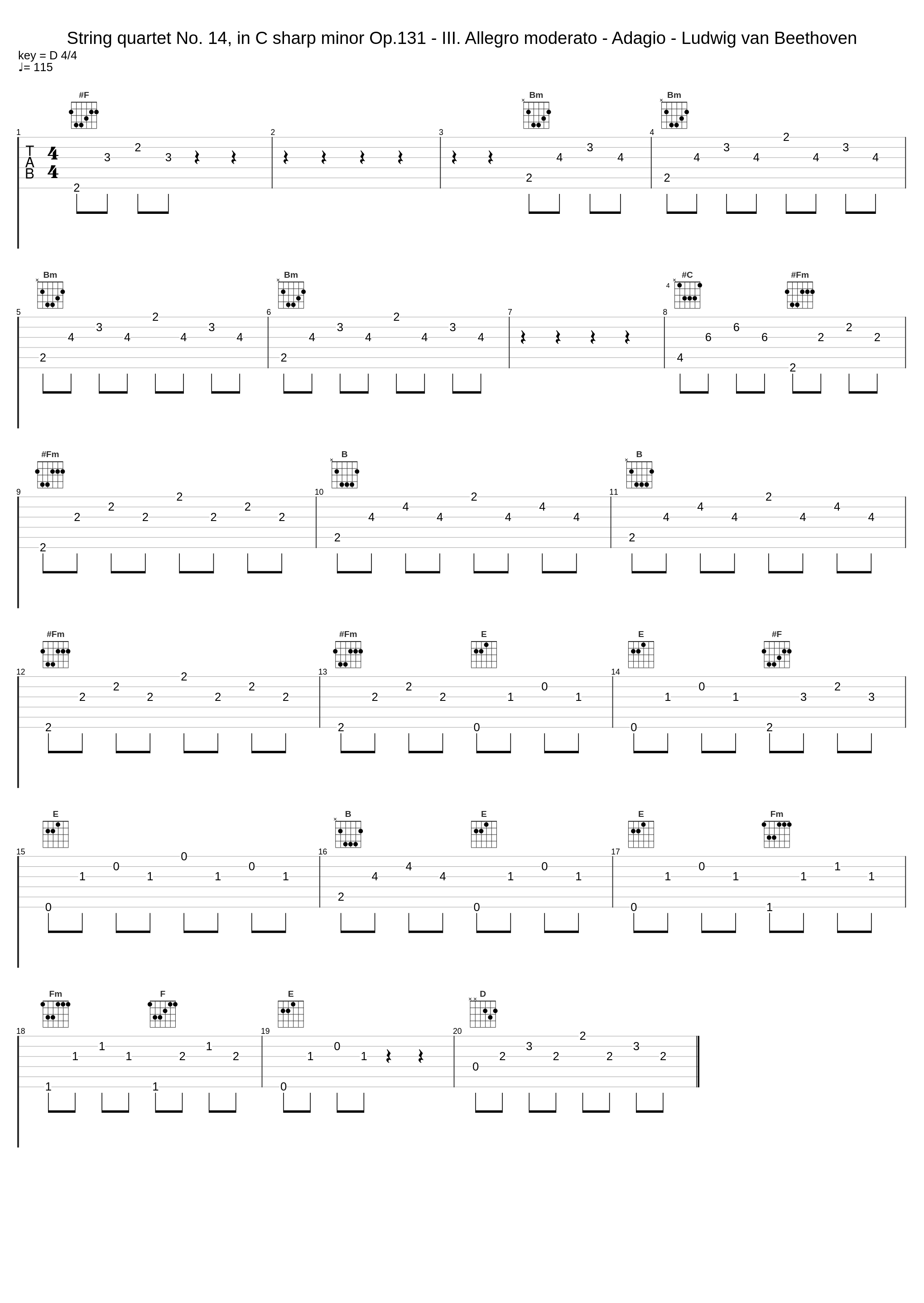 String quartet No. 14, in C sharp minor Op.131 - III. Allegro moderato - Adagio - Ludwig van Beethoven_Ludwig van Beethoven_1