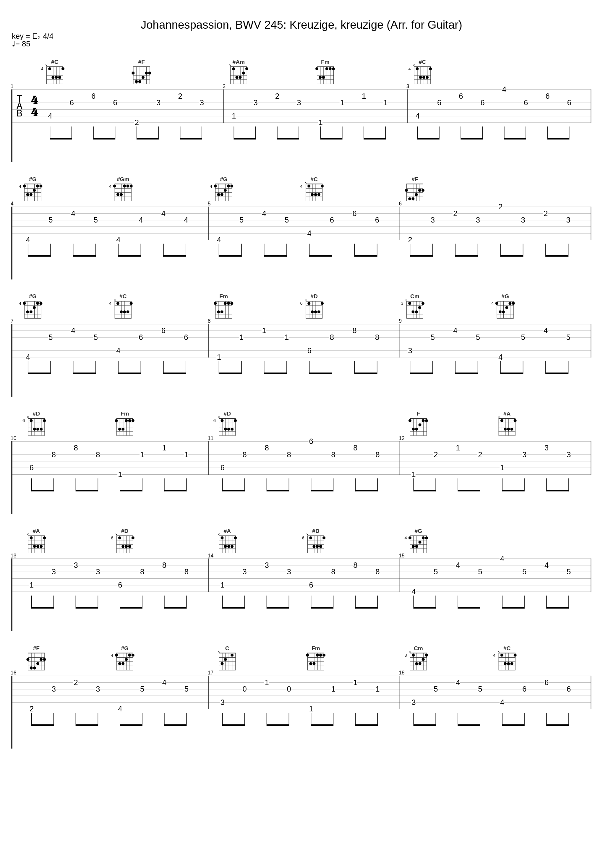 Johannespassion, BWV 245: Kreuzige, kreuzige (Arr. for Guitar)_Noël Akchoté_1