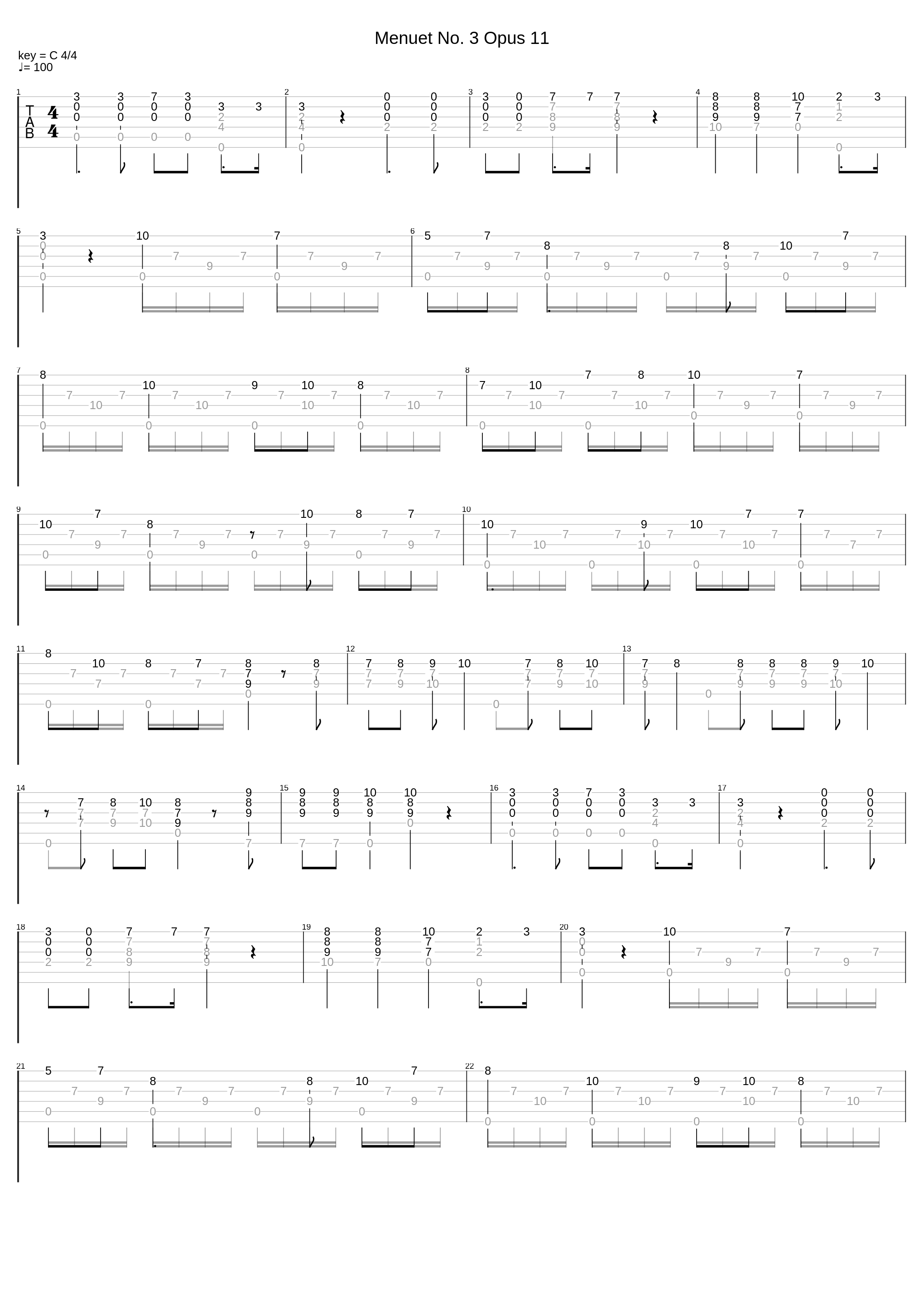 Menuet No 3 Opus 11_Fernando Sor_1