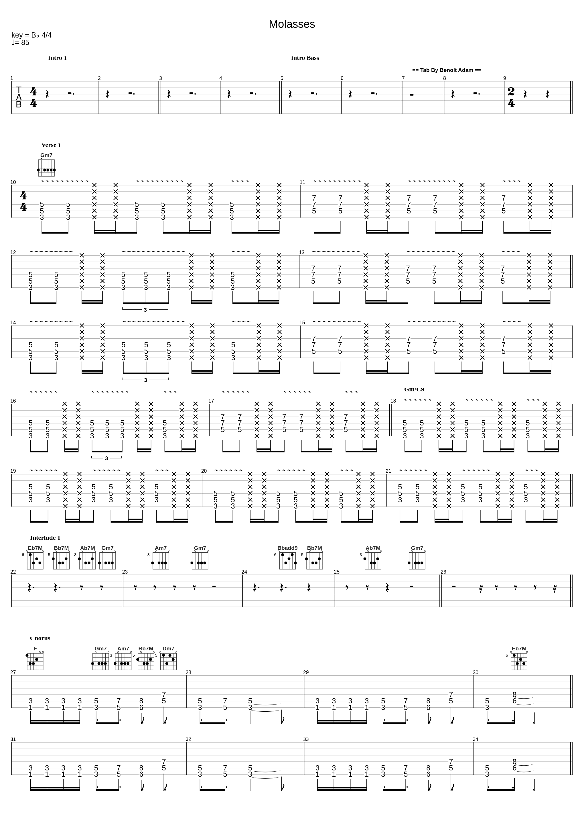 Tab for our version of Molasses_Sor_1