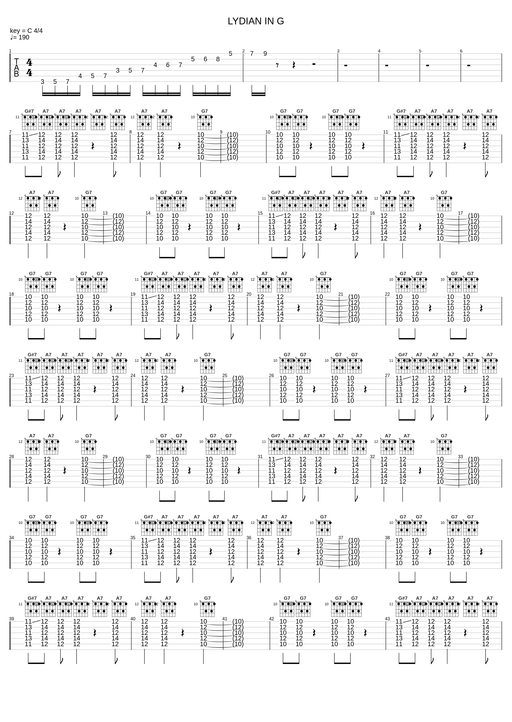Lydian In G_Guitar Lessons_1