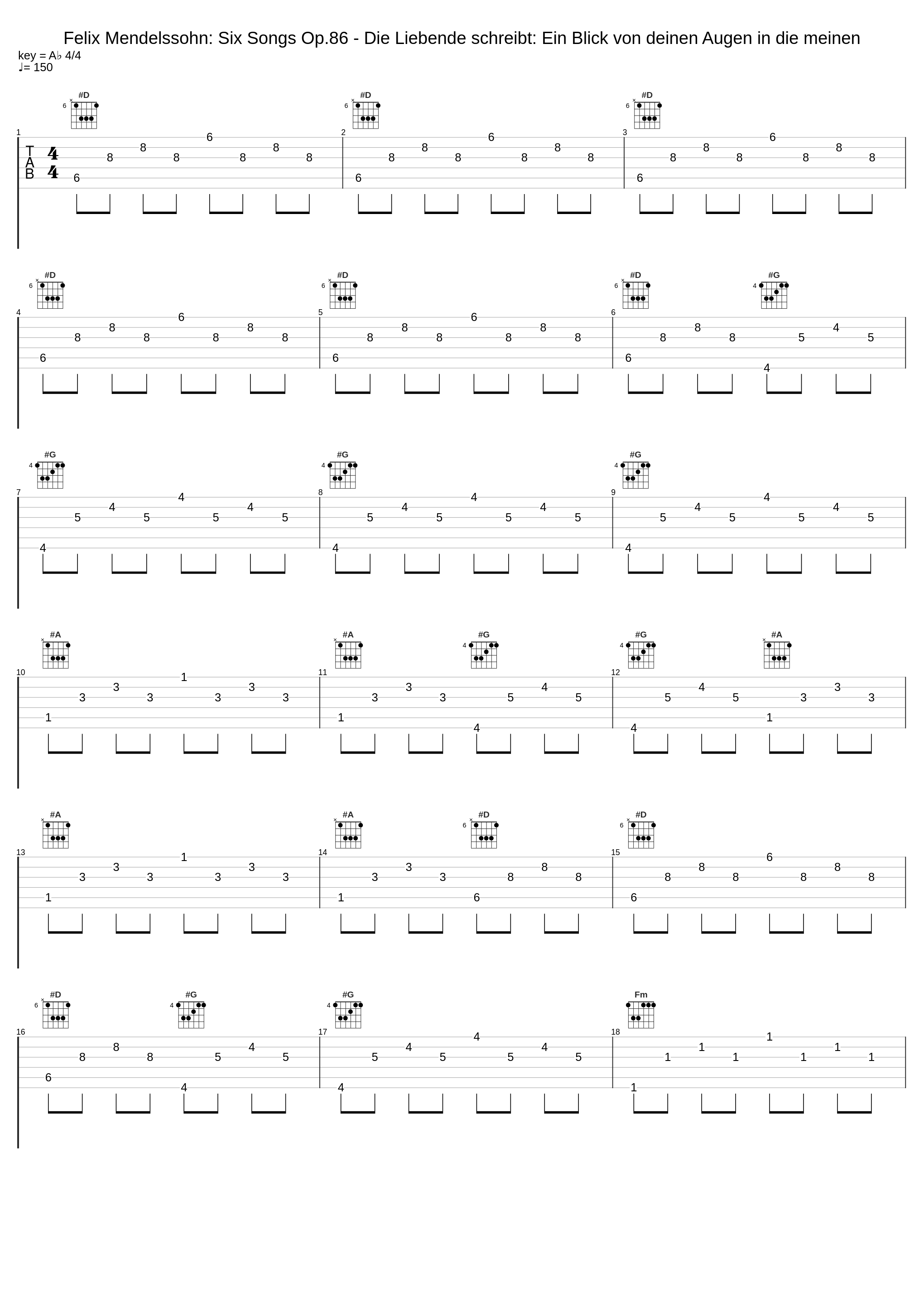 Felix Mendelssohn: Six Songs Op.86 - Die Liebende schreibt: Ein Blick von deinen Augen in die meinen_Felix Mendelssohn_1