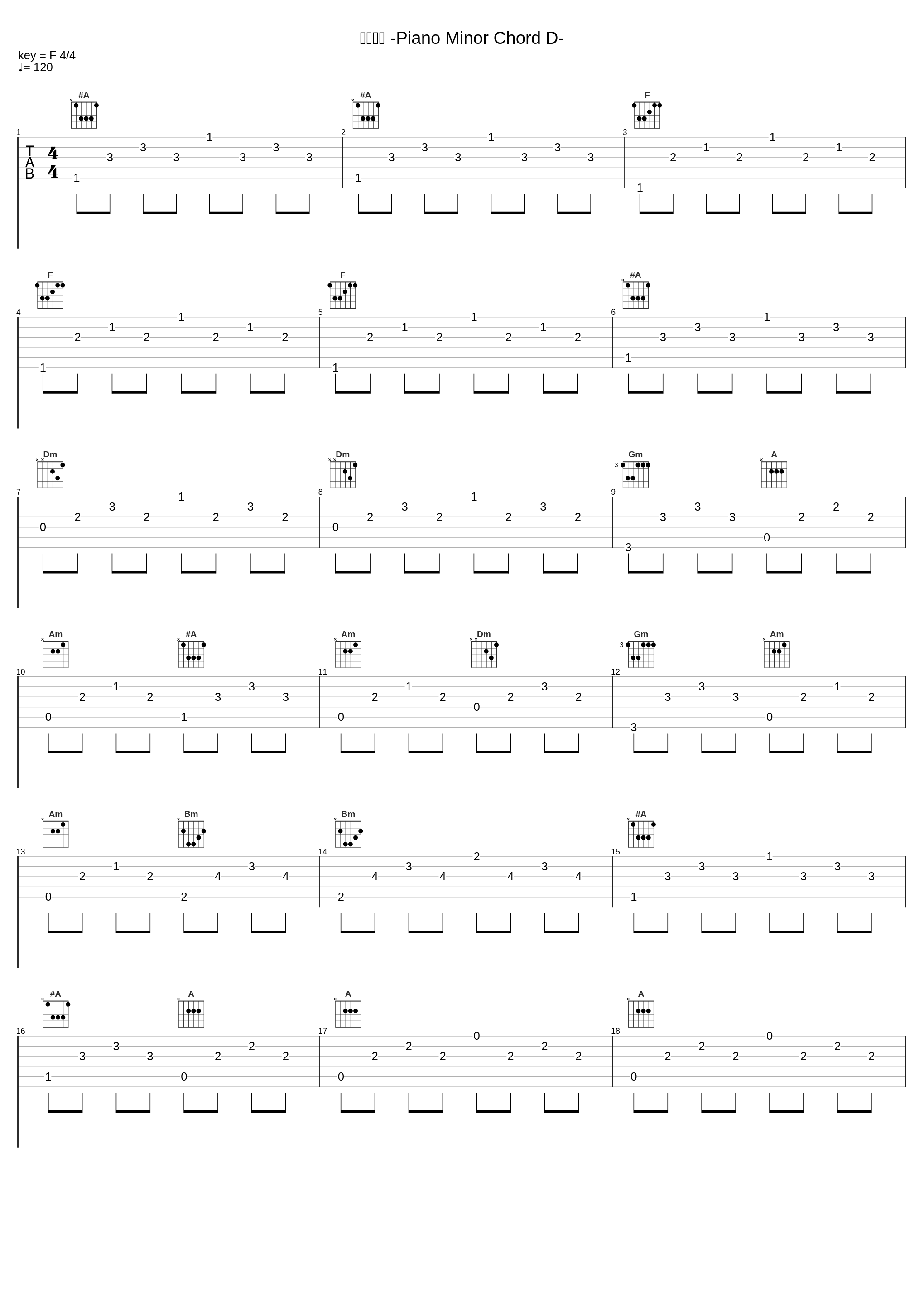 星の世界 -Piano Minor Chord D-_Key Sounds Label_1