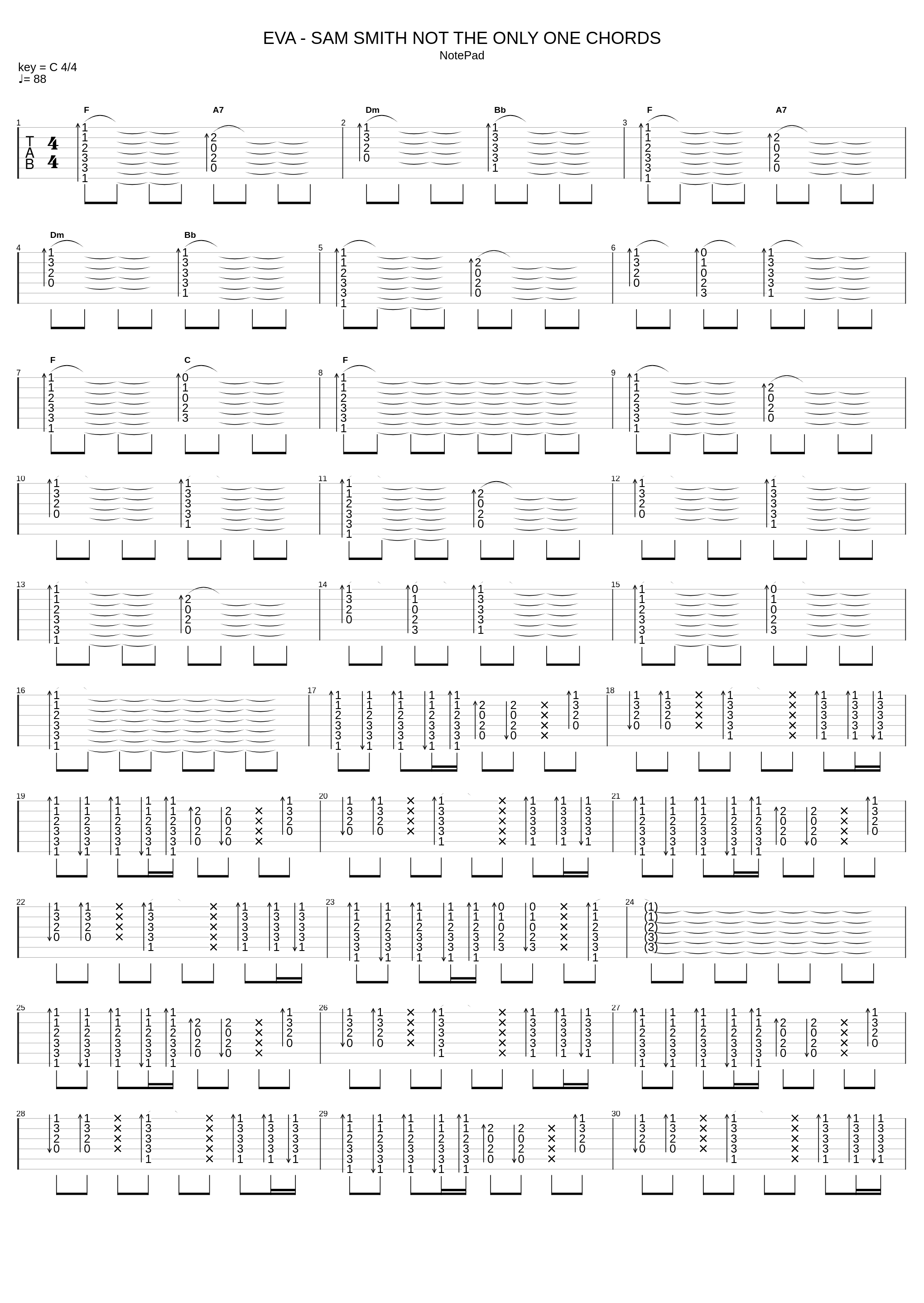 sam smith not the only one chord PROGRESSION_Eva_1